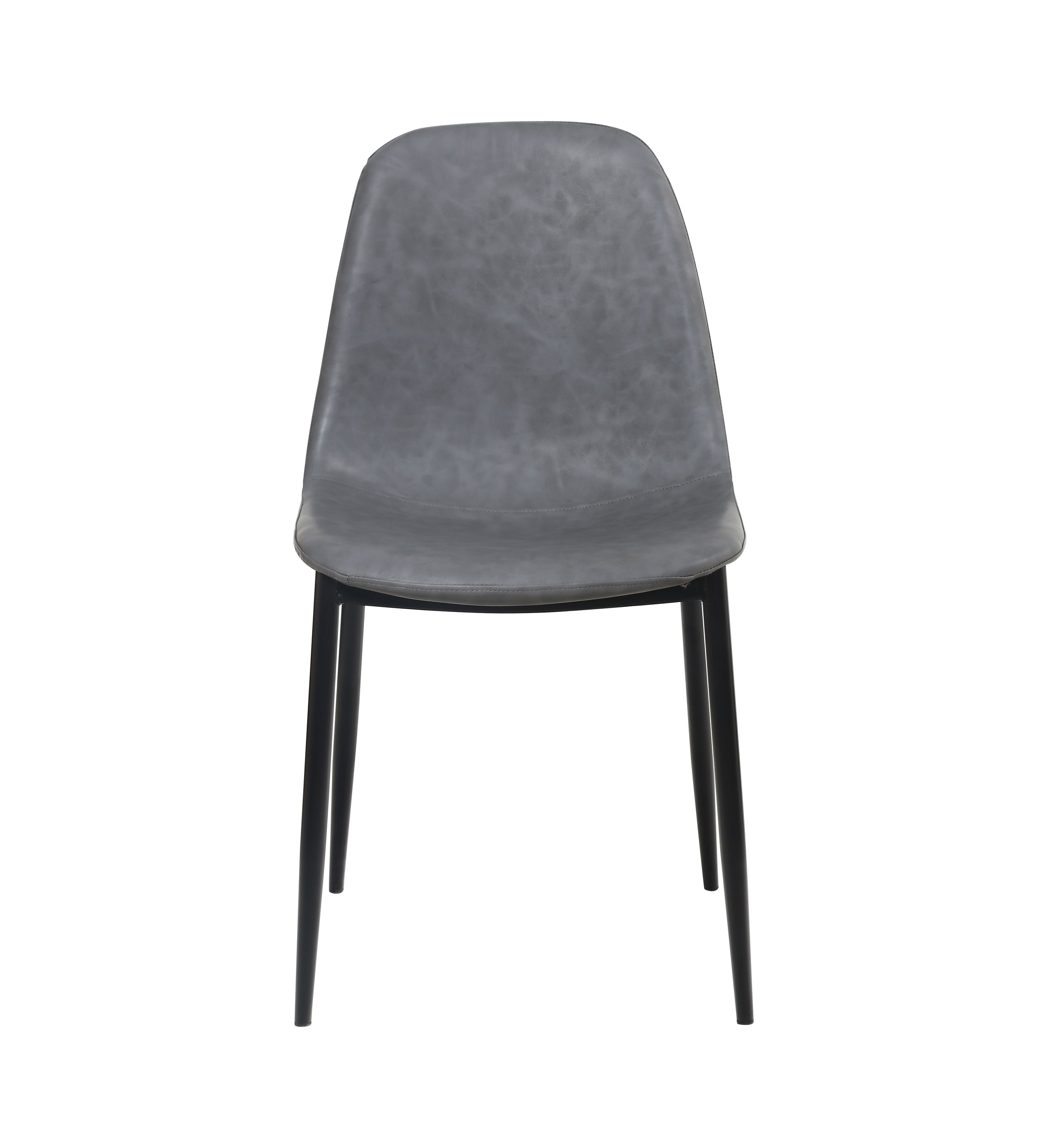 Esszimmerstuhl Leder CHAD 4er Set anthrazit