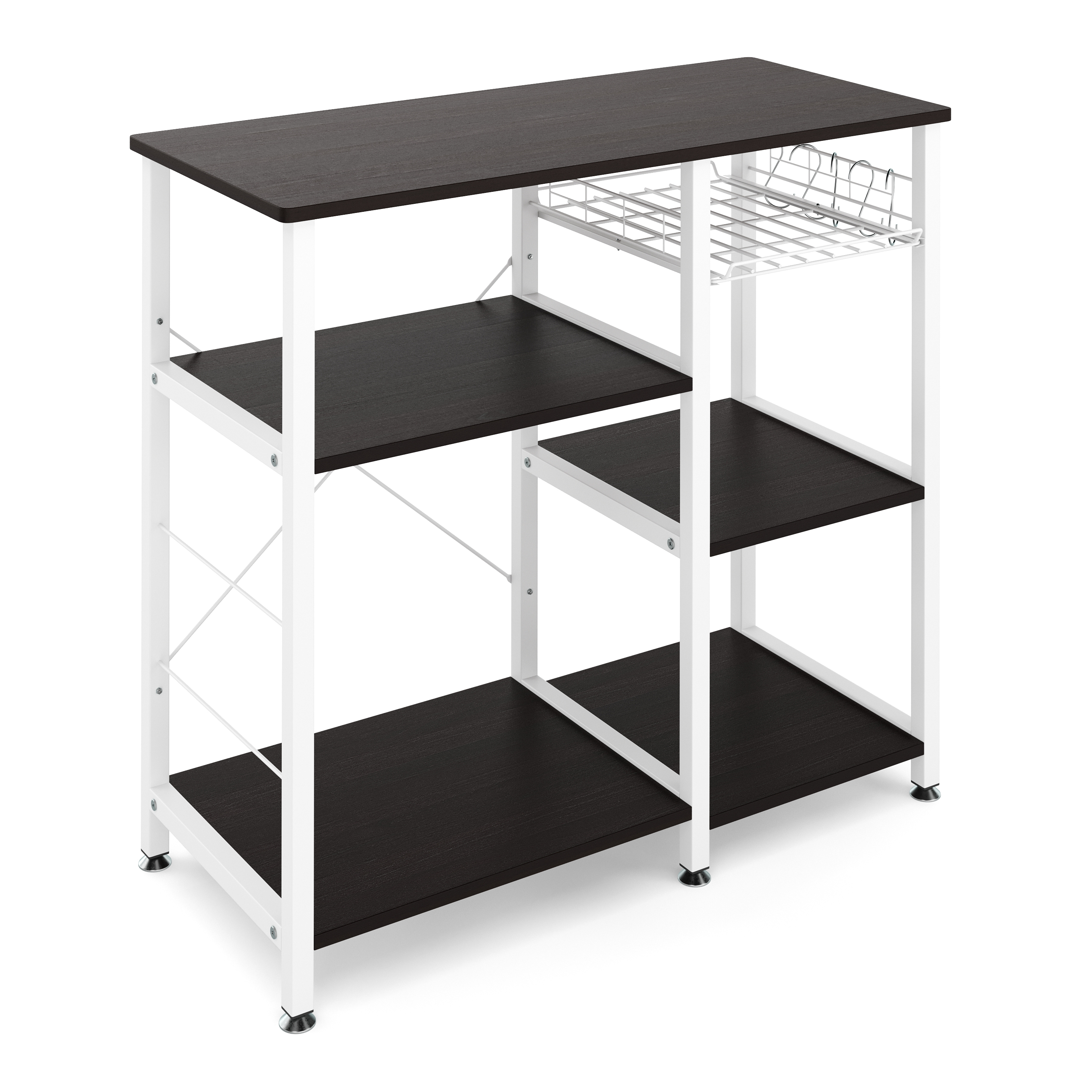 Küchenregal 90 x 83 x 40 cm schwarz/weiss
