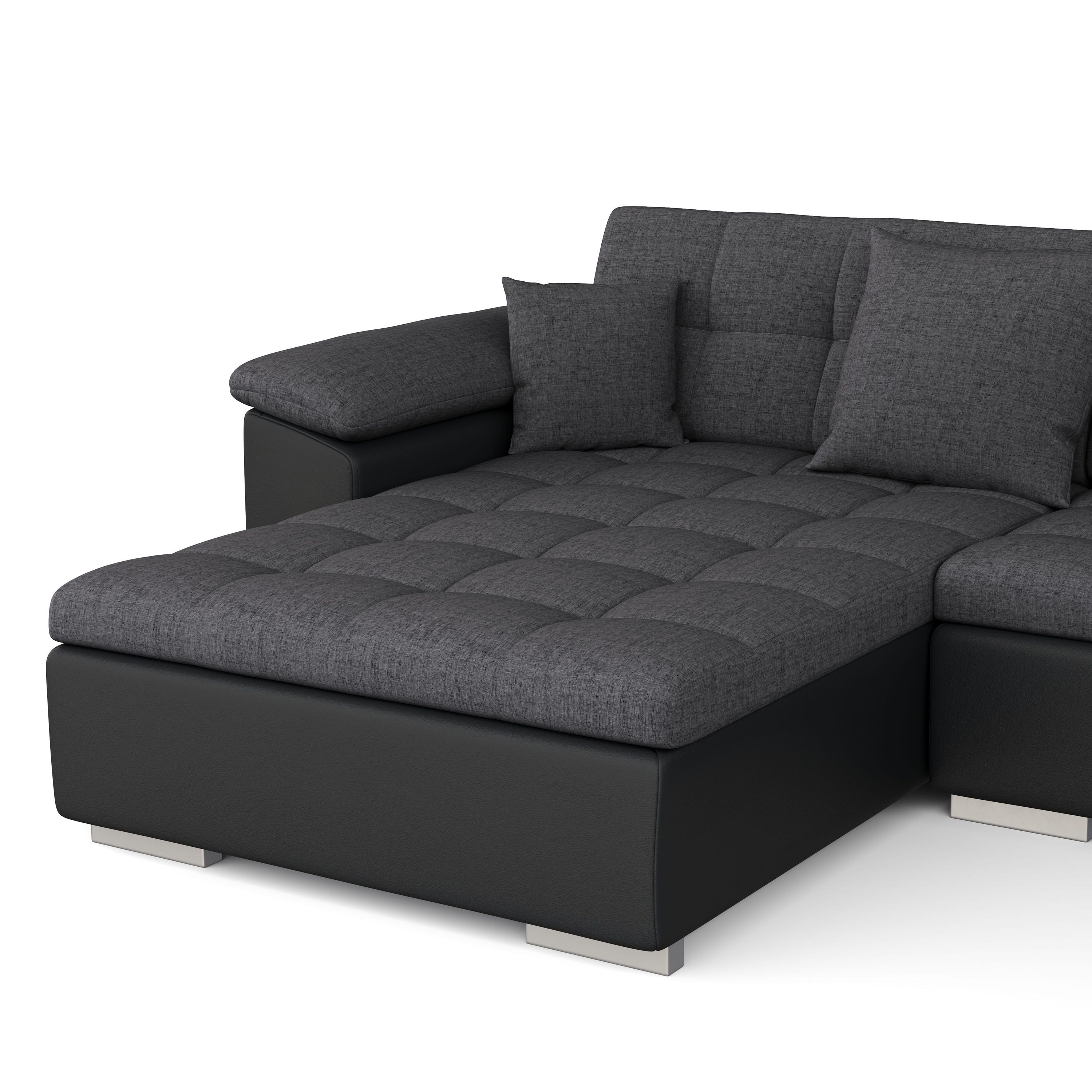 Ecksofa ARIA links anthrazit/schwarz