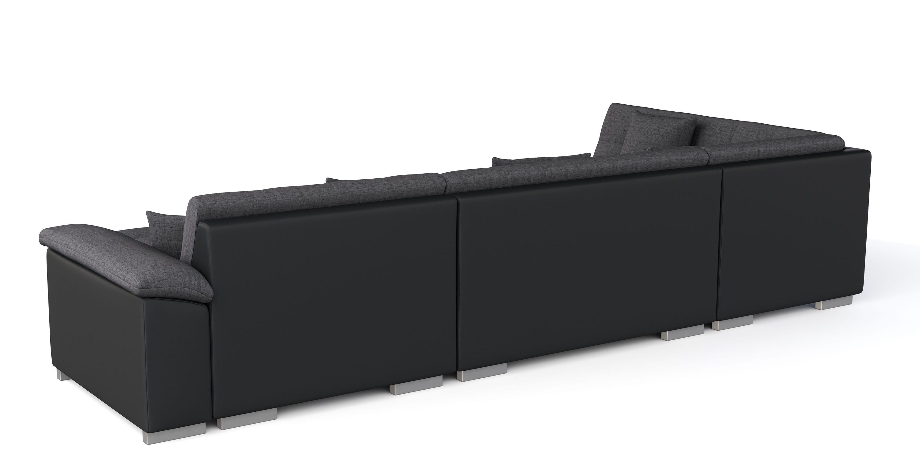 Ecksofa ARIA rechts anthrazit/schwarz
