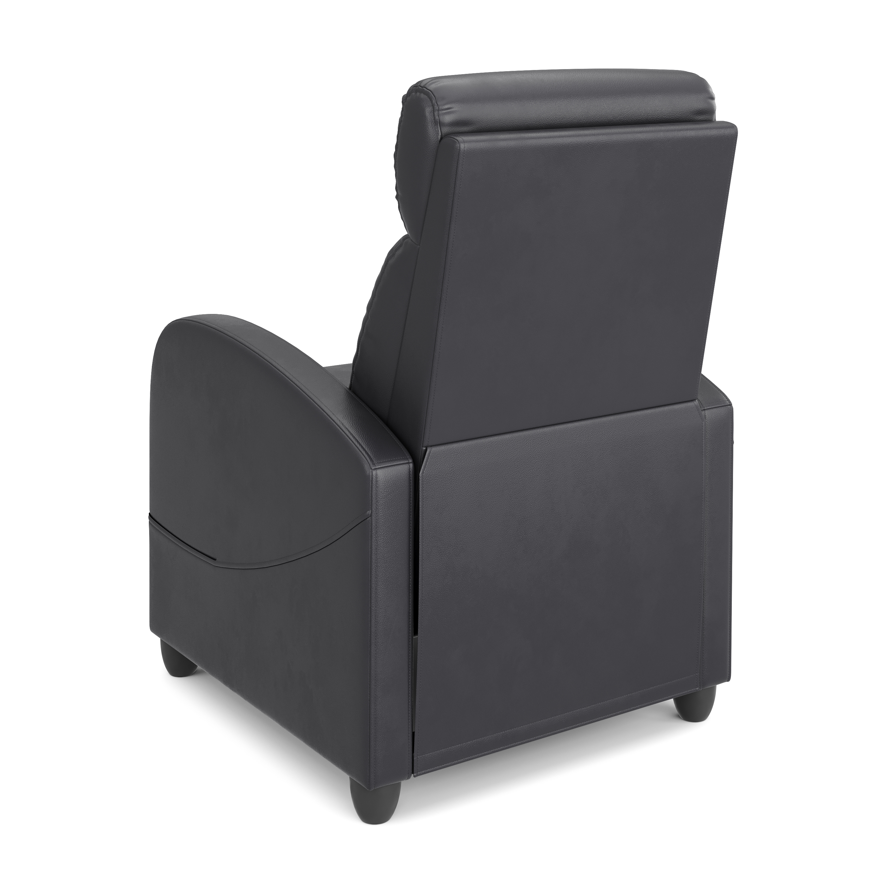 Sessel Leder LUCE mit Liegefunktion schwarz