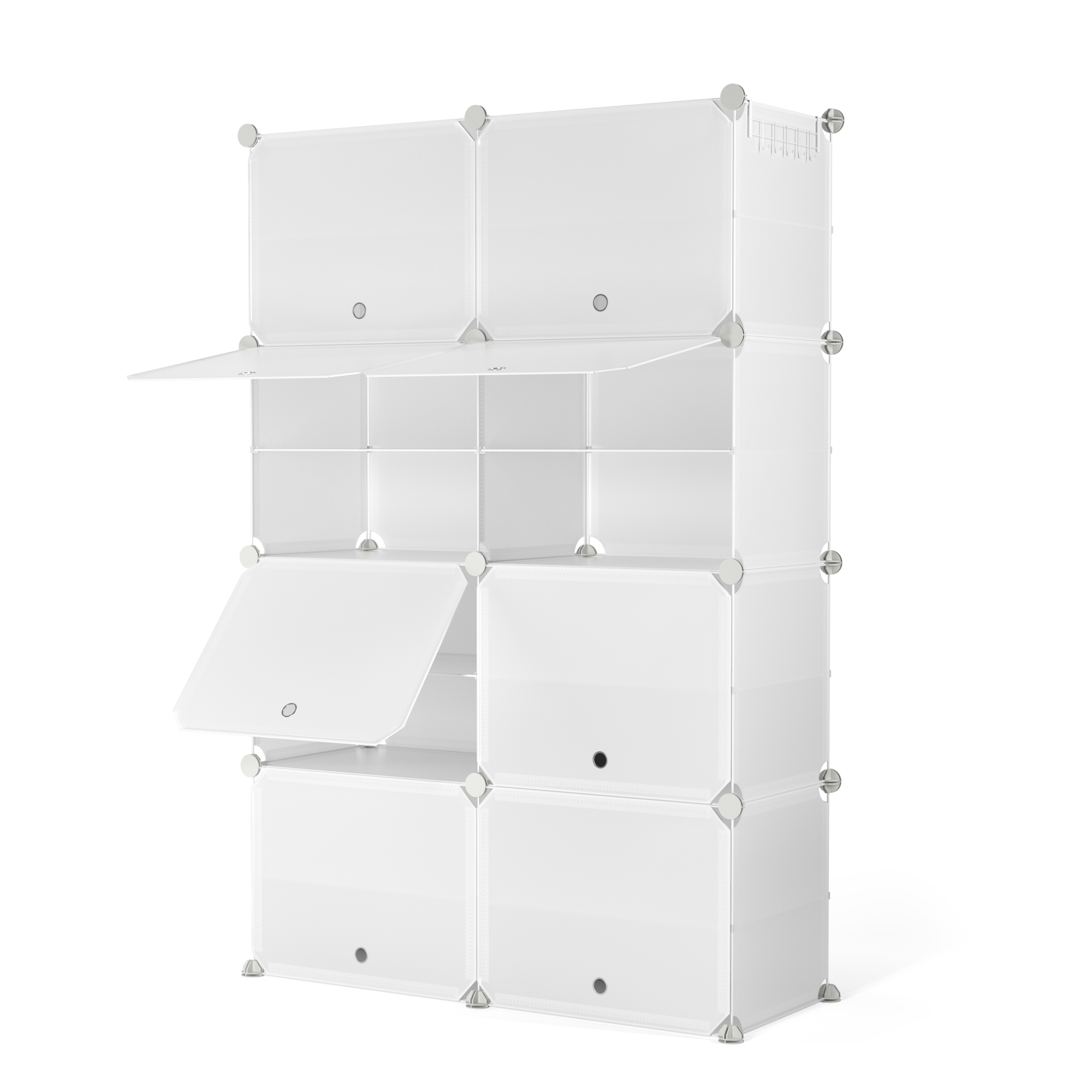 Schuhschrank Steckregal transparent 8 Boxen