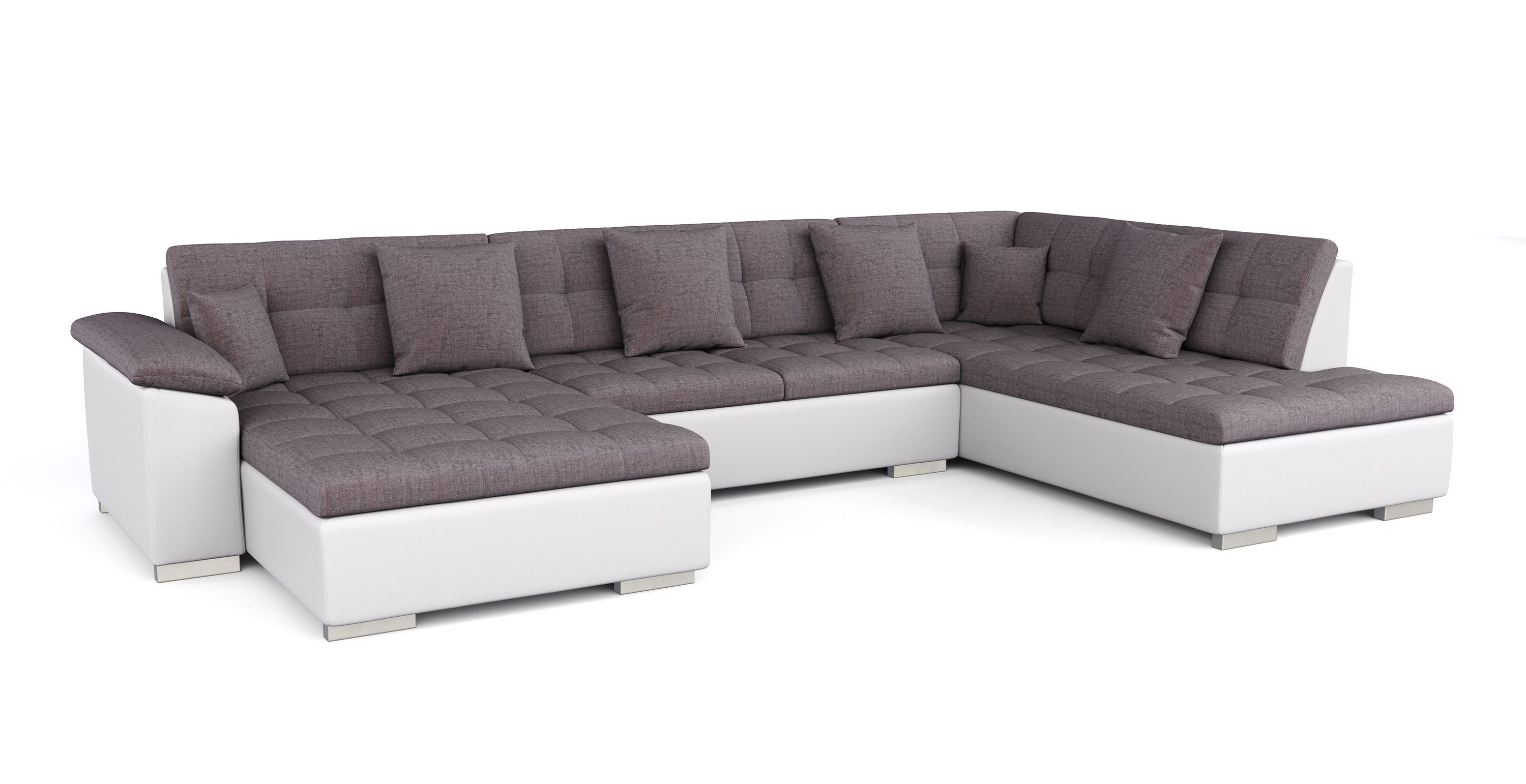 Ecksofa ARIA links taupe/weiss