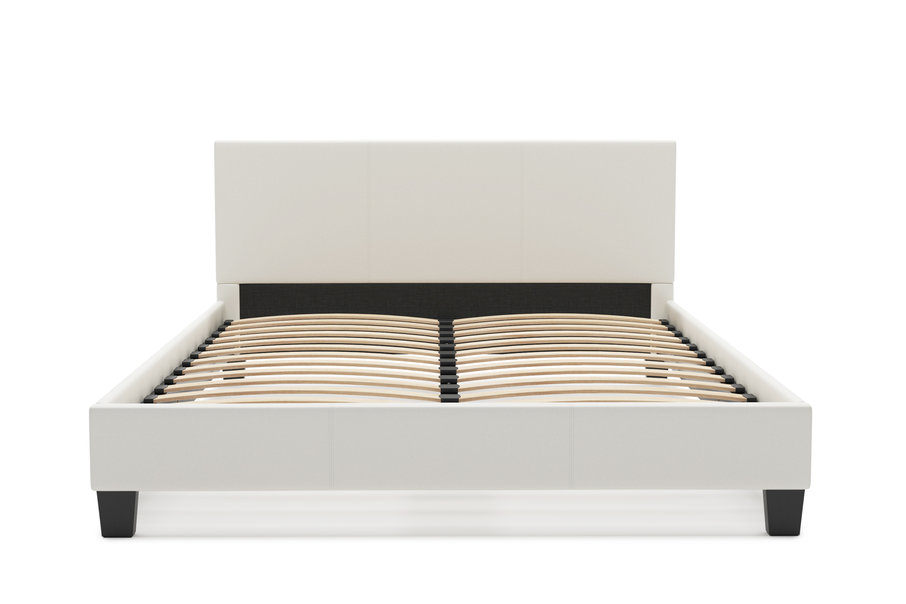 Lederbett DOZE 140 x 200 cm weiss