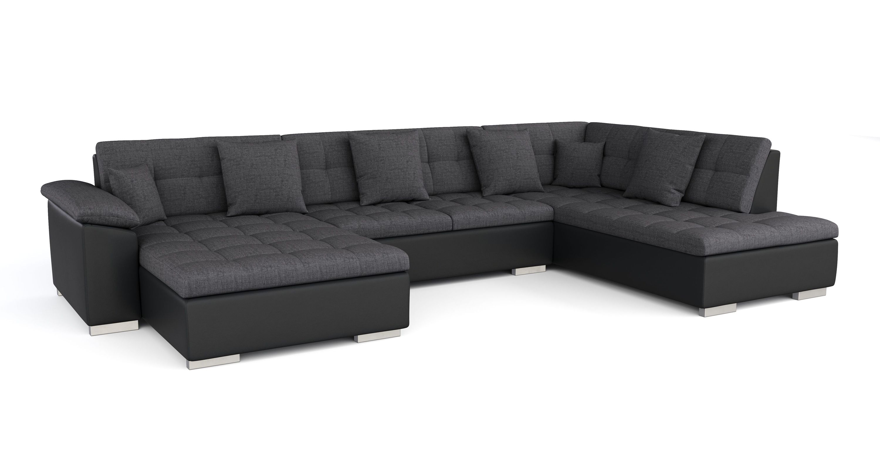 Ecksofa ARIA links anthrazit/schwarz