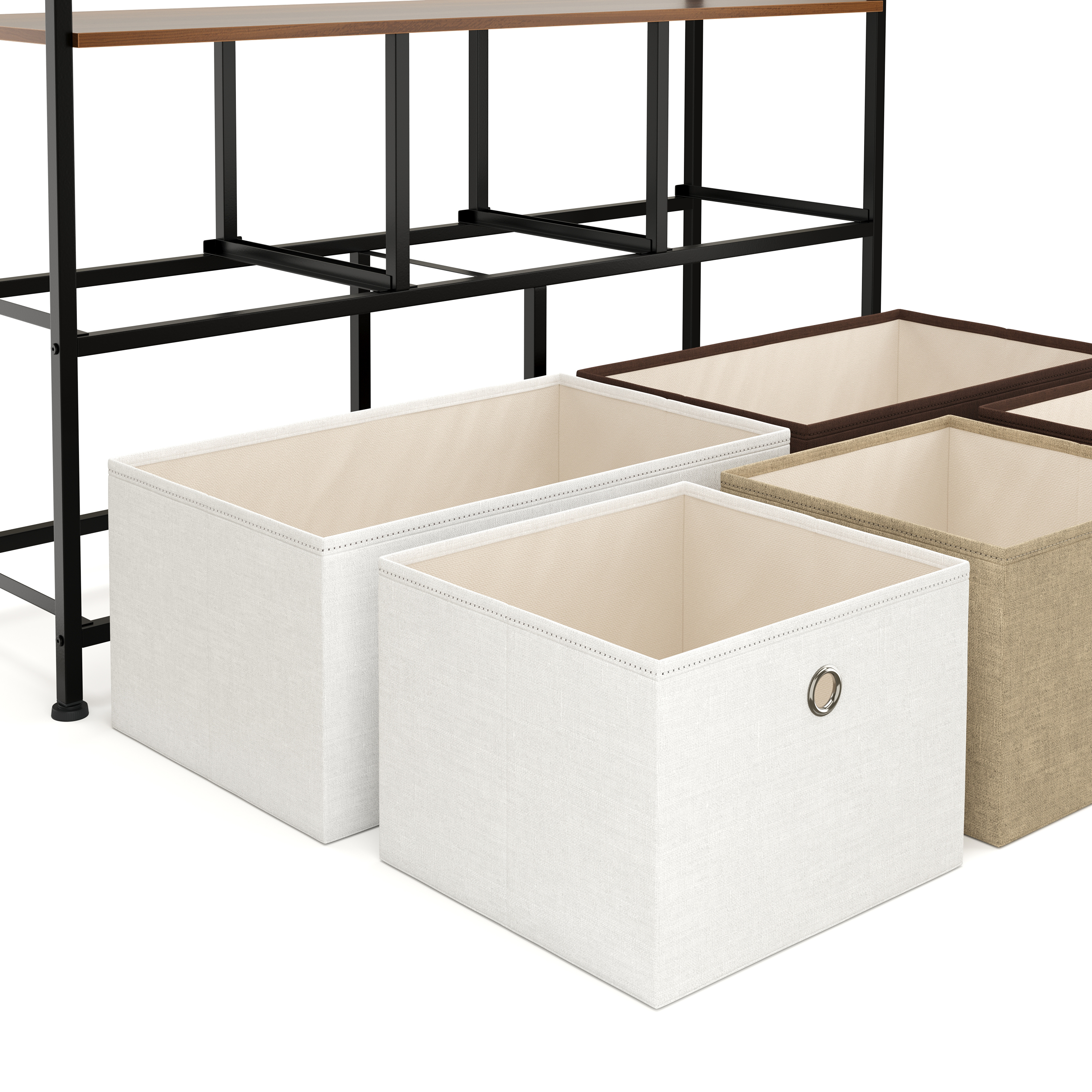 Sideboard MIKA 100 x 78 cm braun/weiss
