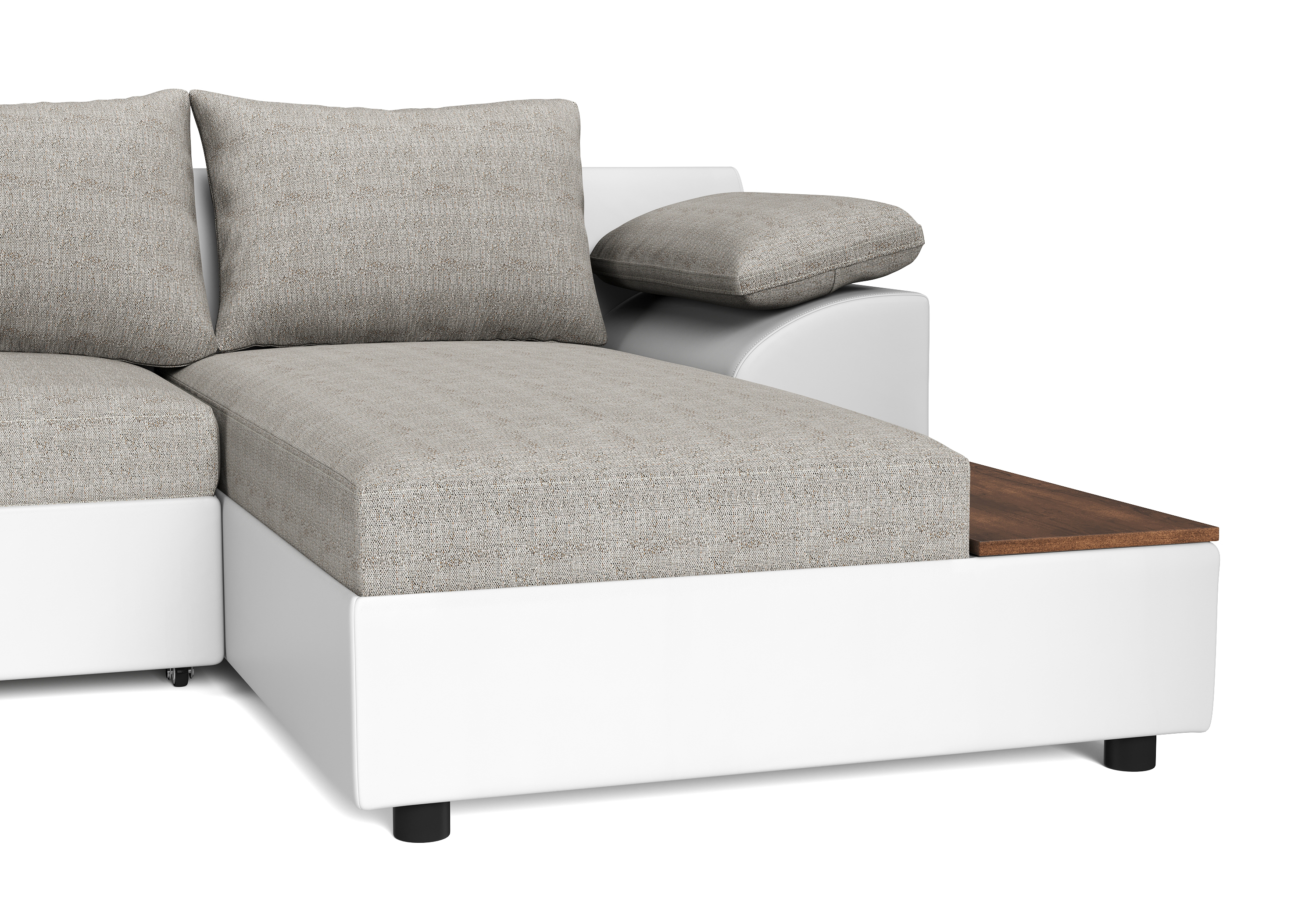Ecksofa mit Schlaffunktion NALA rechts weiss