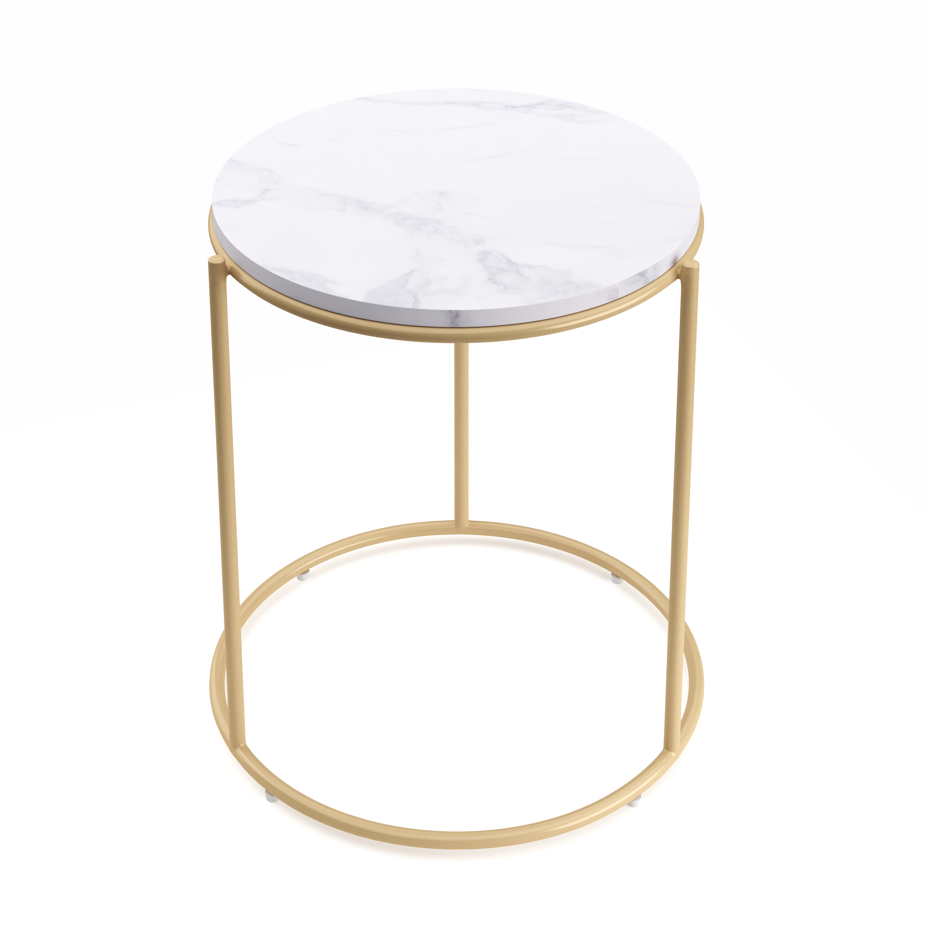 Beistelltisch ELMA rund weiss/gold