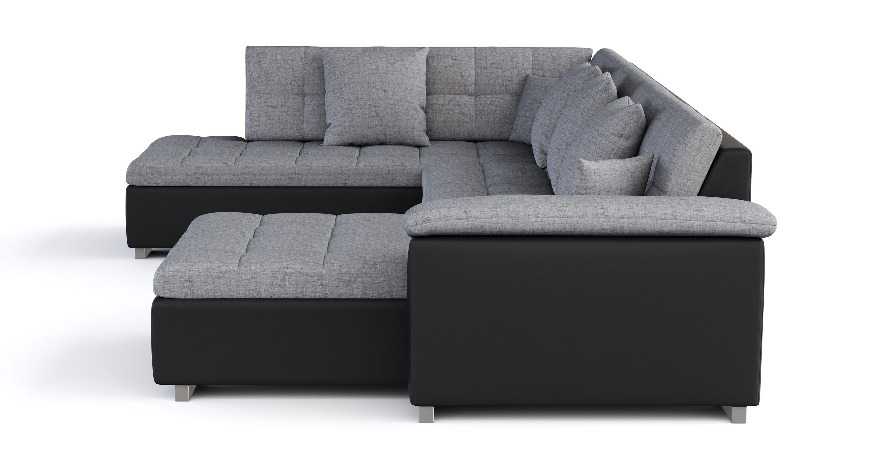 Ecksofa ARIA rechts grau/schwarz