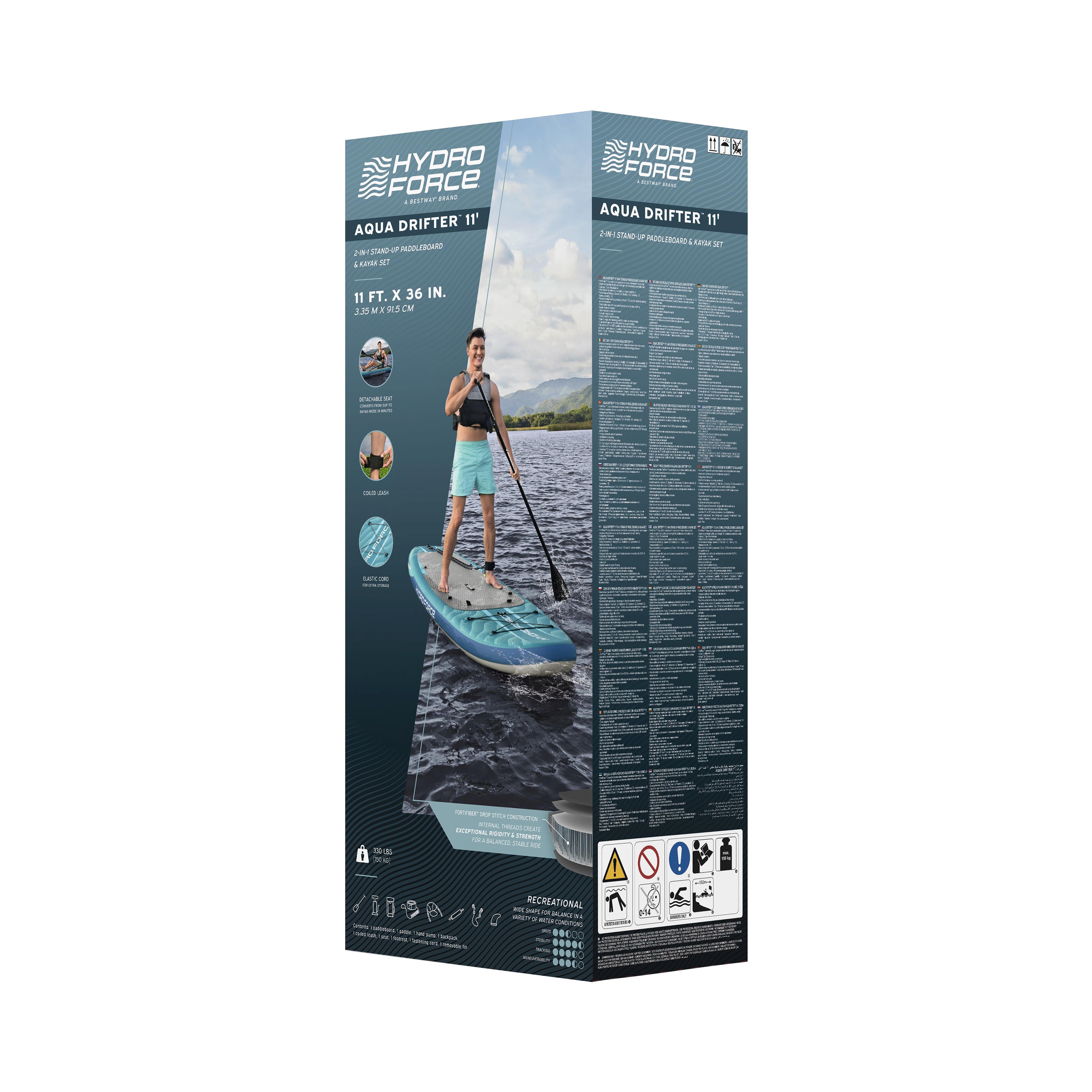 Stand Up Paddle AQUA DRIFTER mit Kajak Sitz 355 cm
