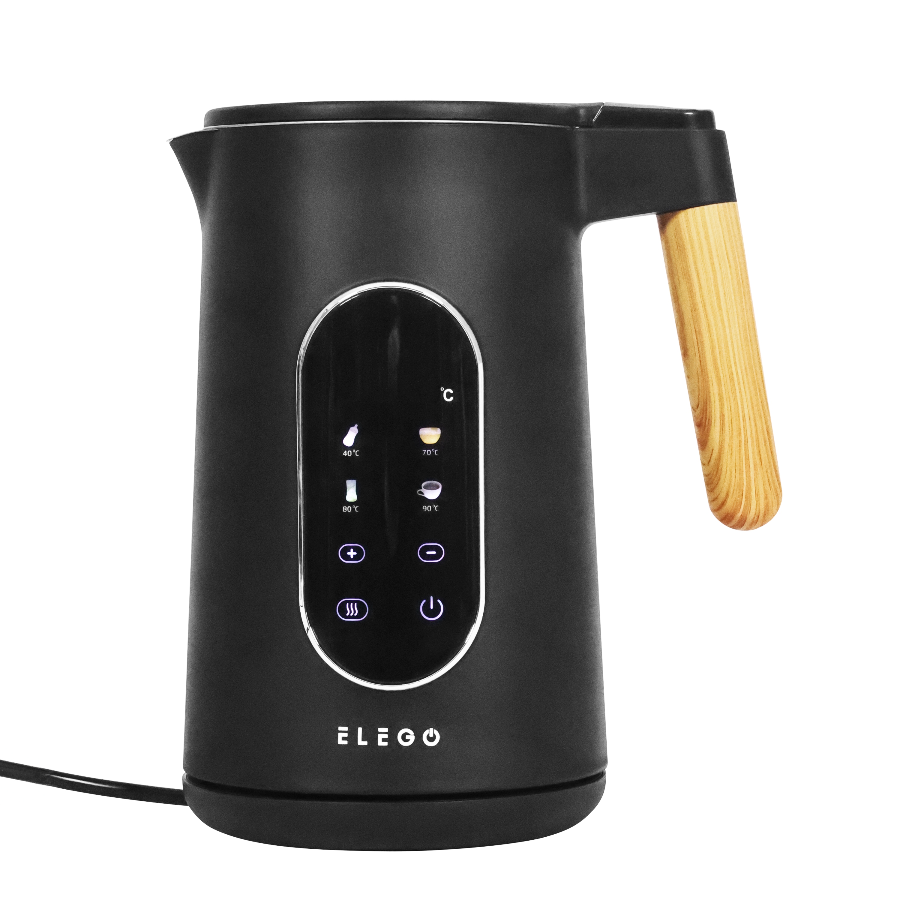 Wasserkocher mit Temperaturwahl 1.7L schwarz