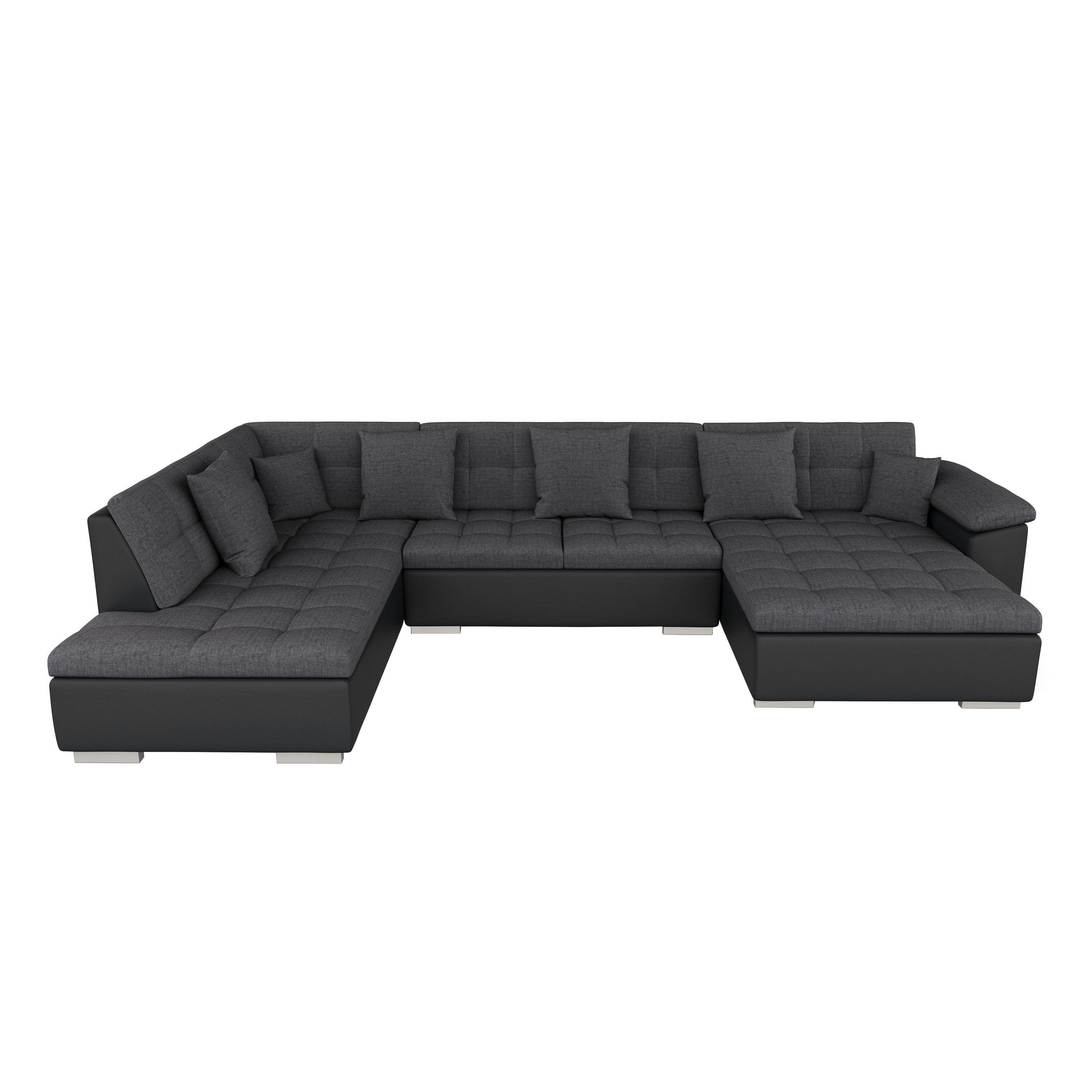 Ecksofa ARIA rechts anthrazit/schwarz