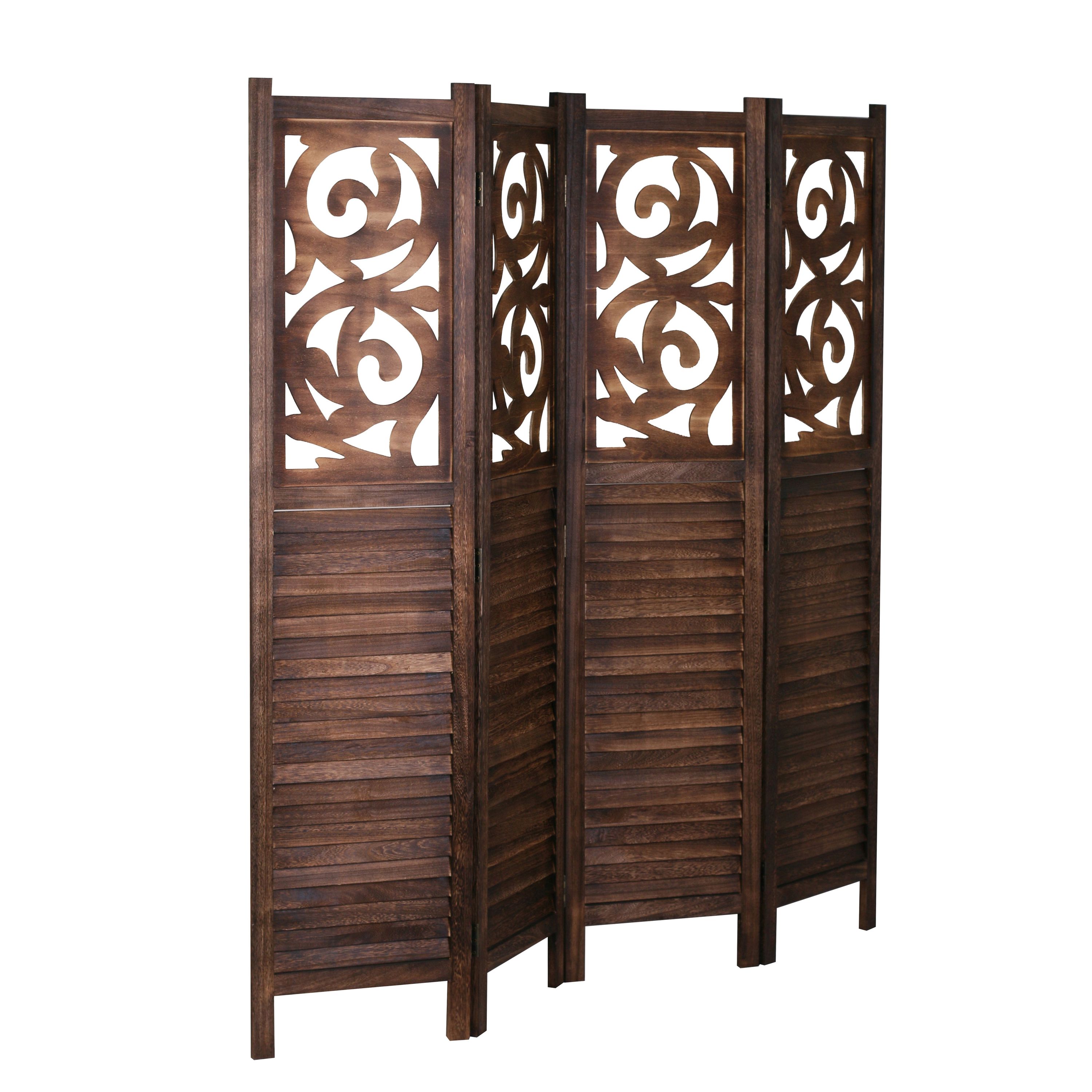 Paravent Ornamente 160 x 170 cm braun