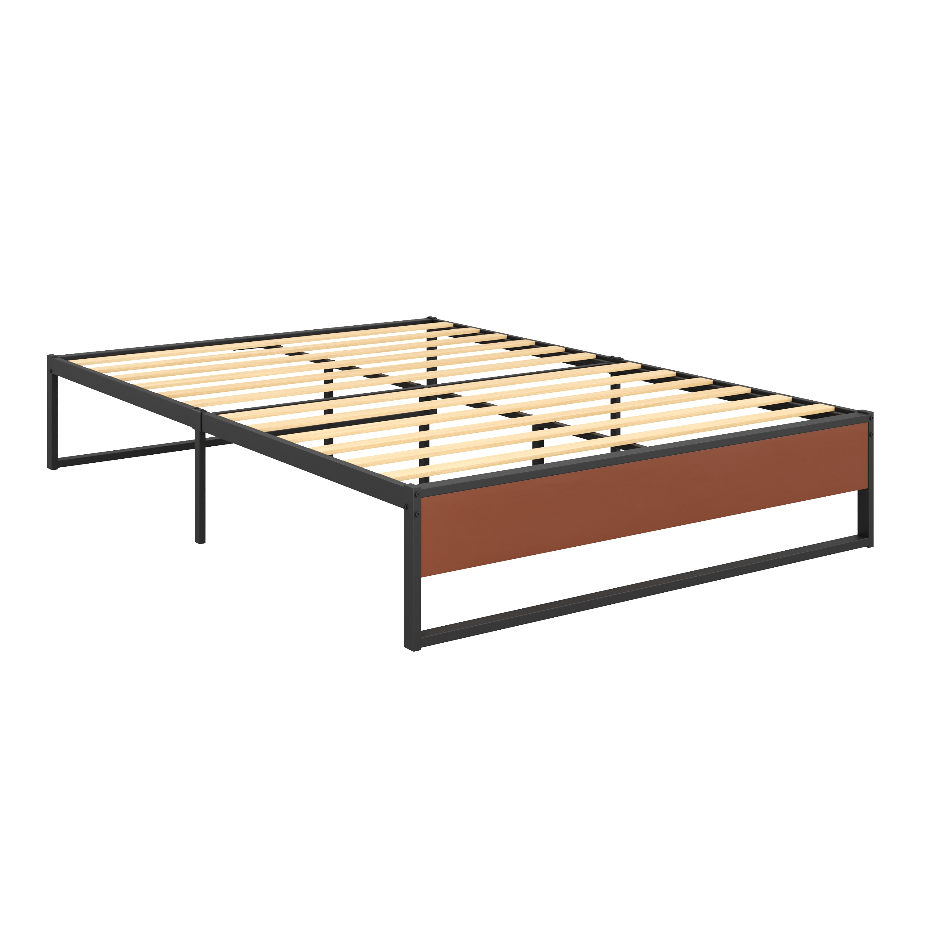 Metallbett HELENA 140 x 200 cm schwarz/natur