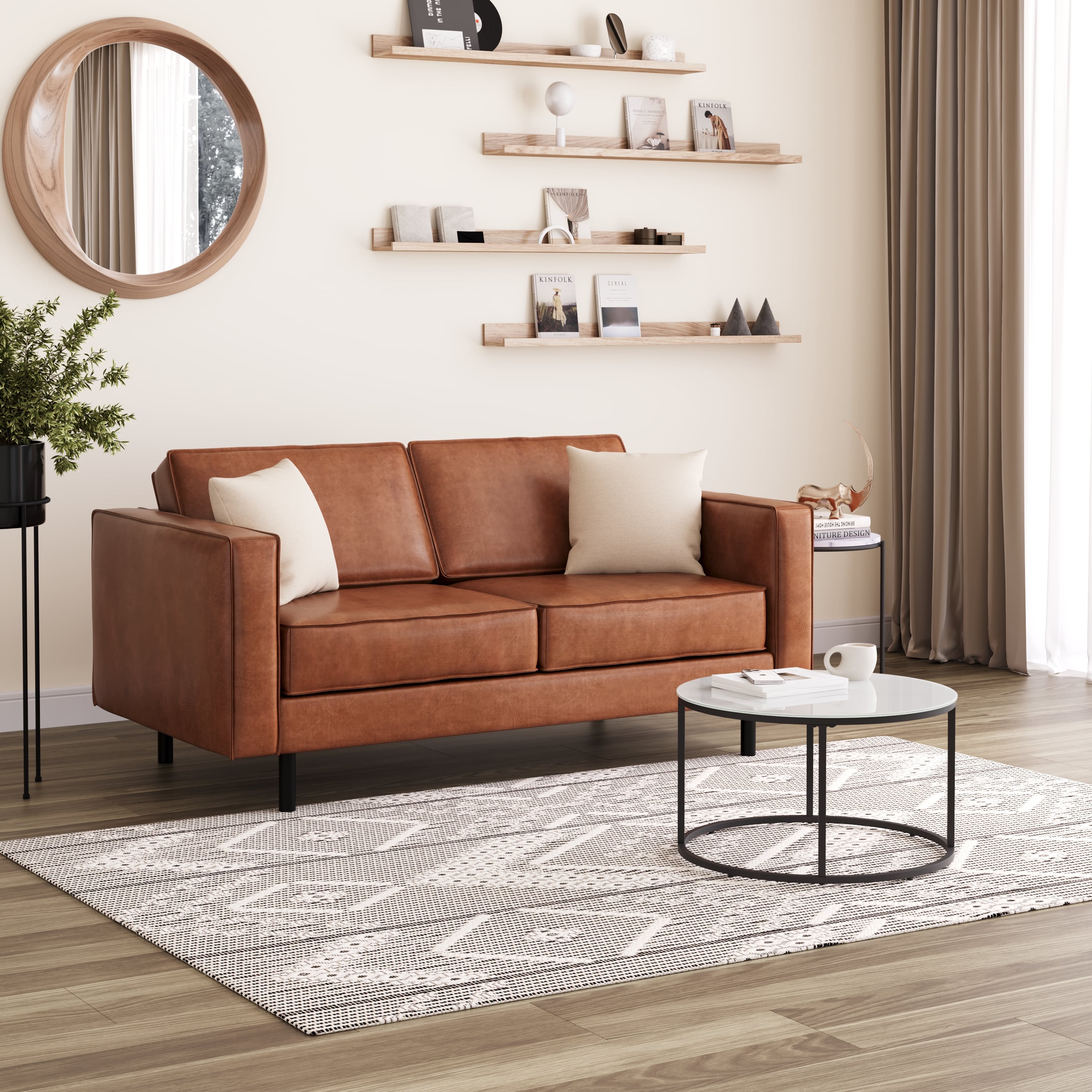 Sofa Leder DUKE 2-Sitzer braun