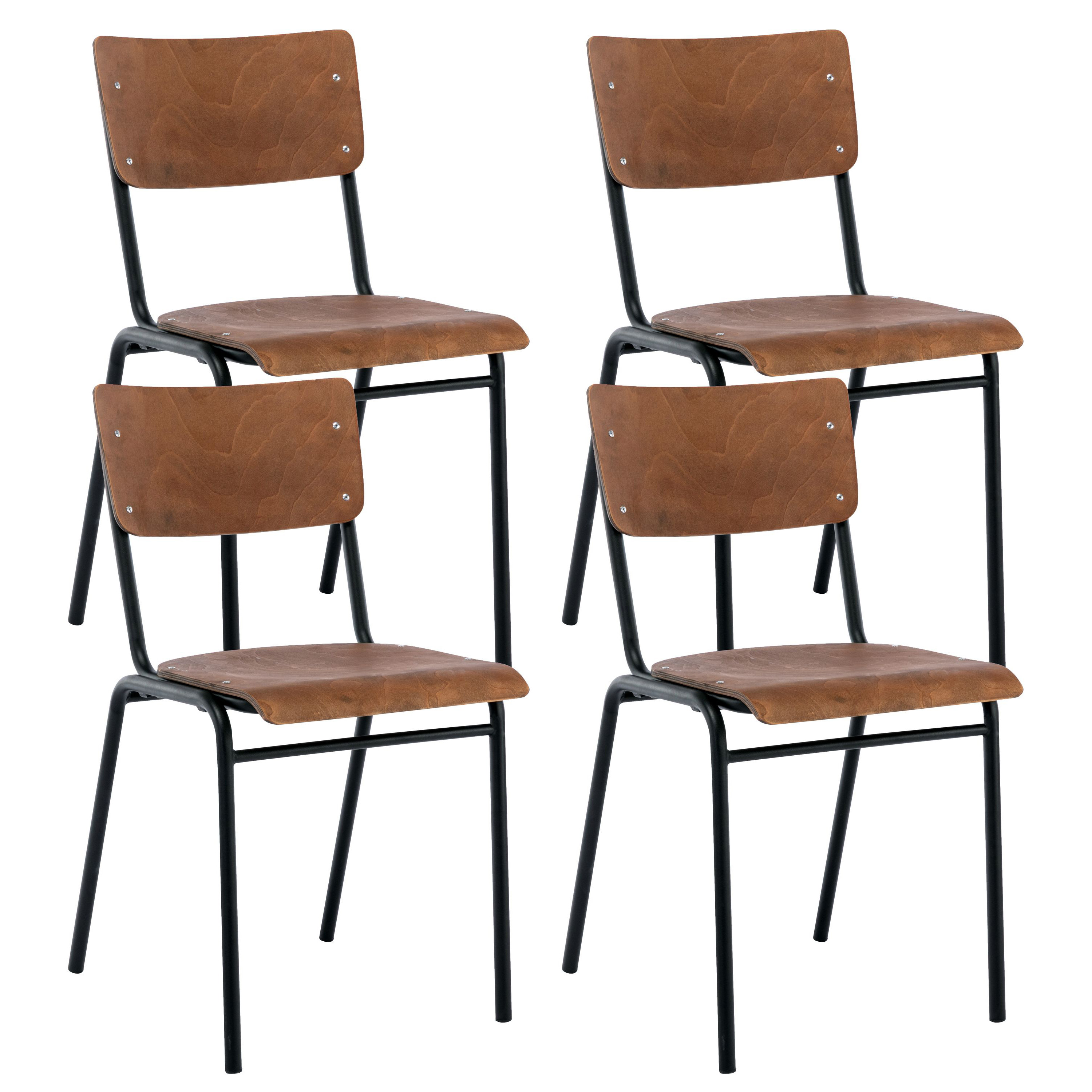 Esszimmerstuhl AKITO 4er Set dunkelbraun