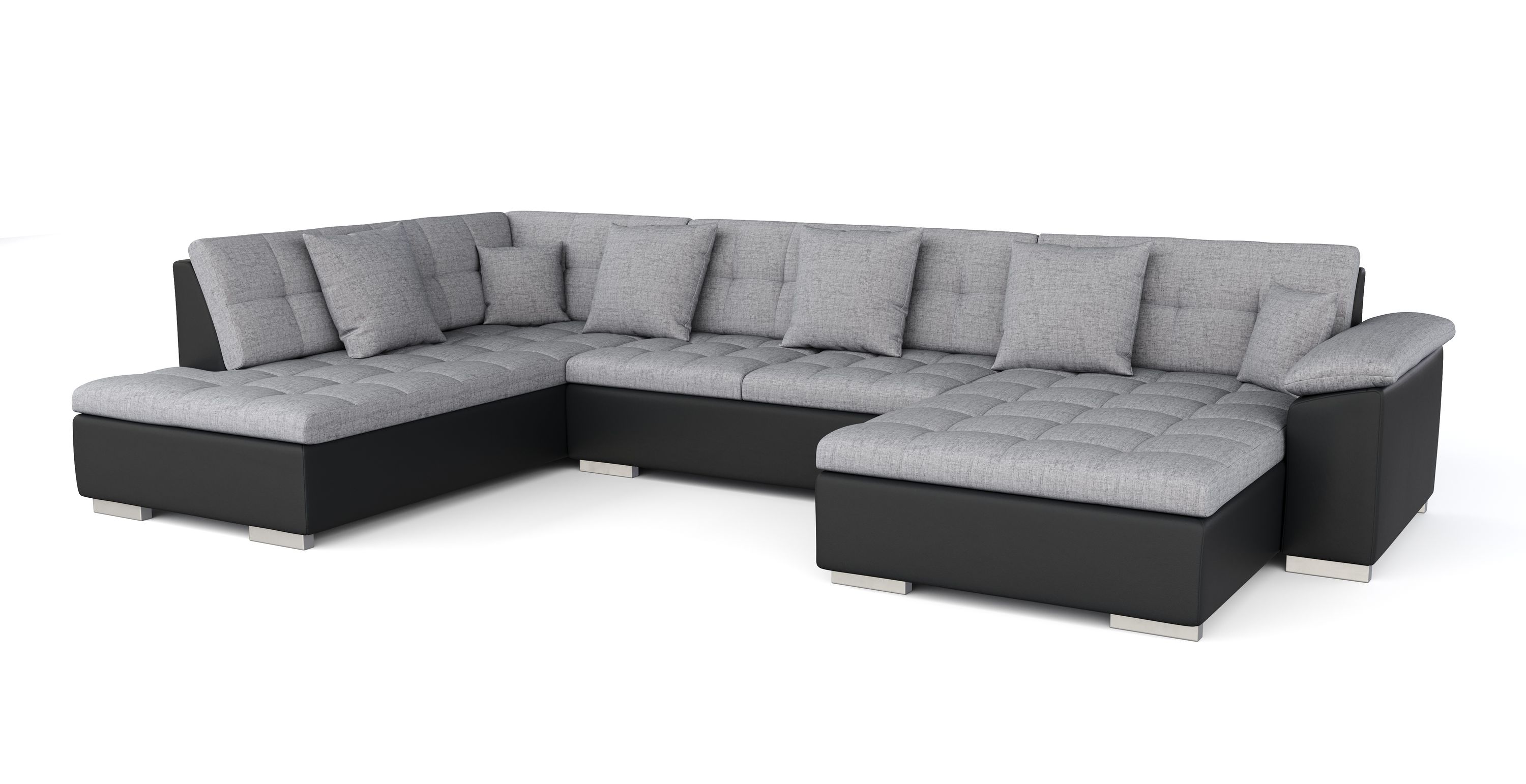 Ecksofa ARIA rechts grau/schwarz