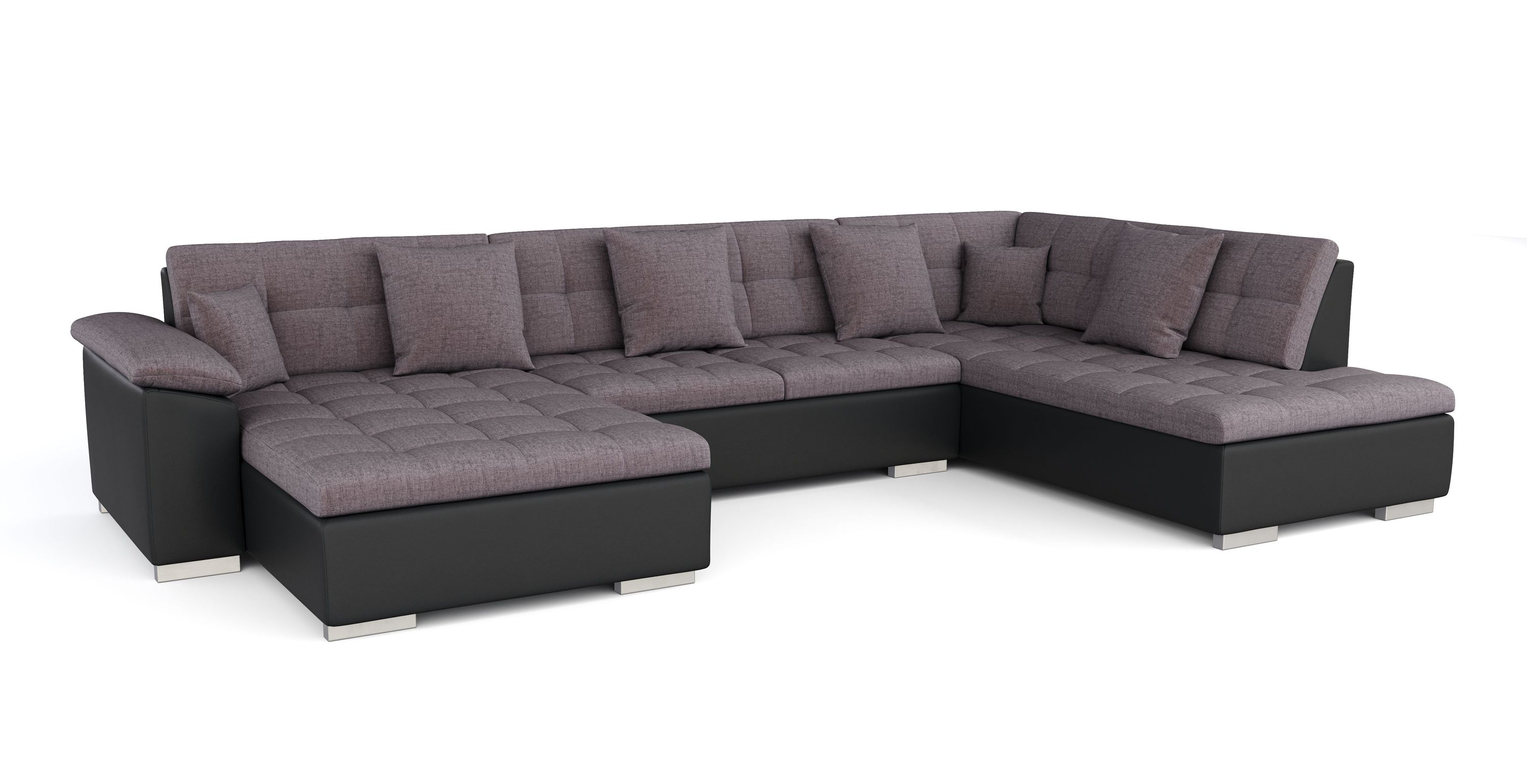 Ecksofa ARIA links taupe/schwarz