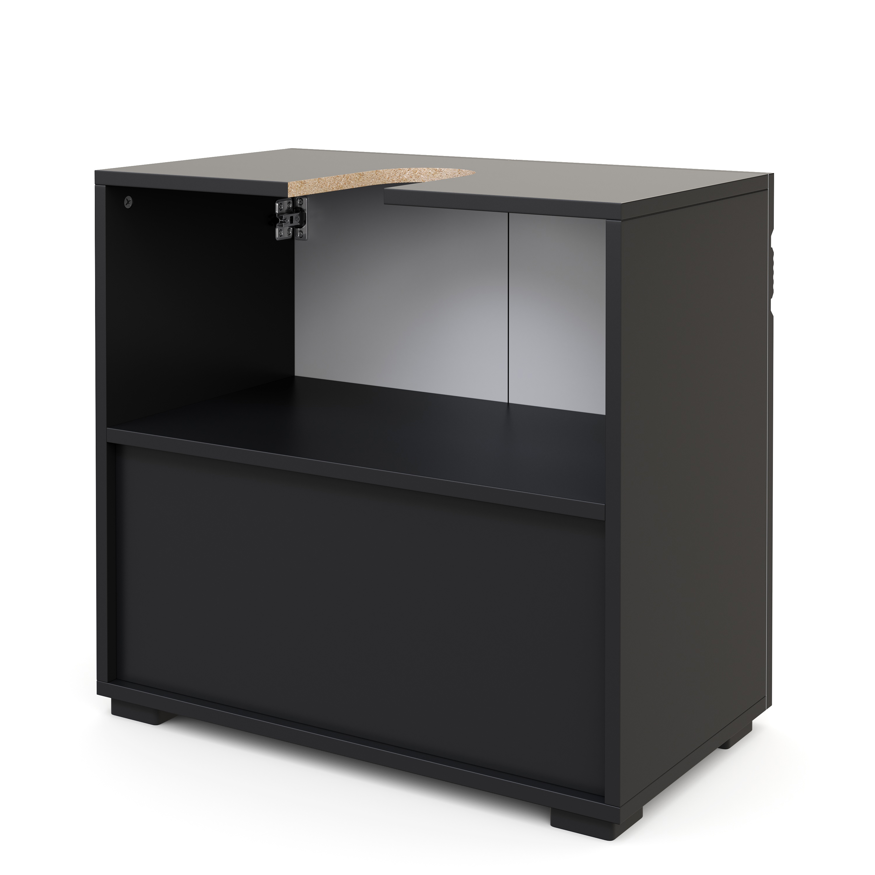 Waschbeckenunterschrank 60 x 34 x 56 cm schwarz