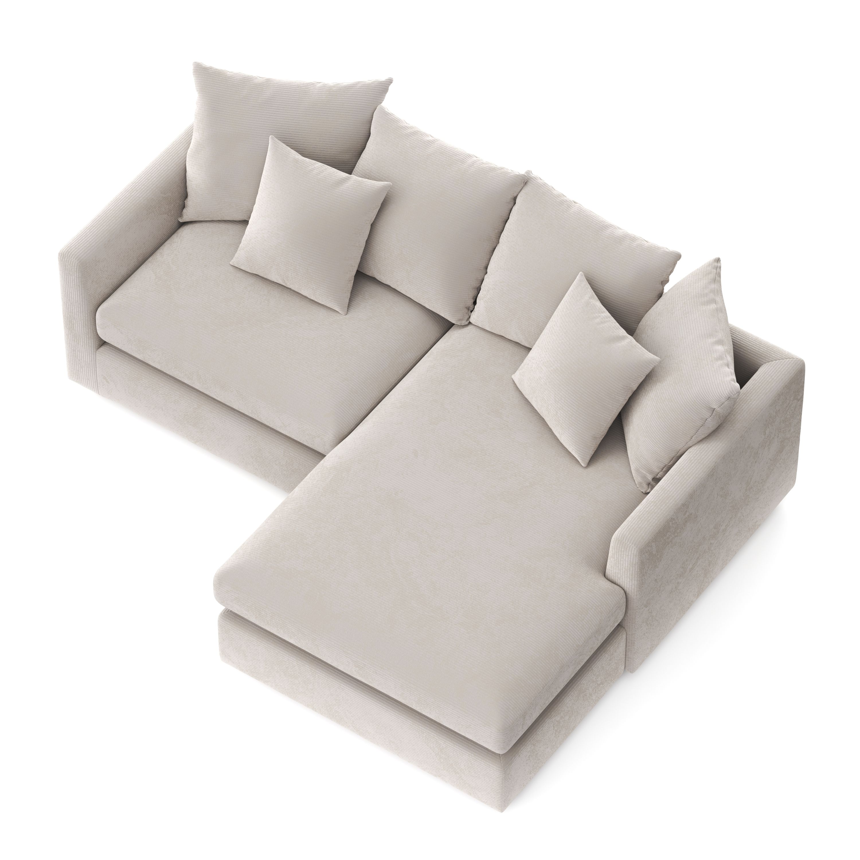 Ecksofa Cord ILONA creme