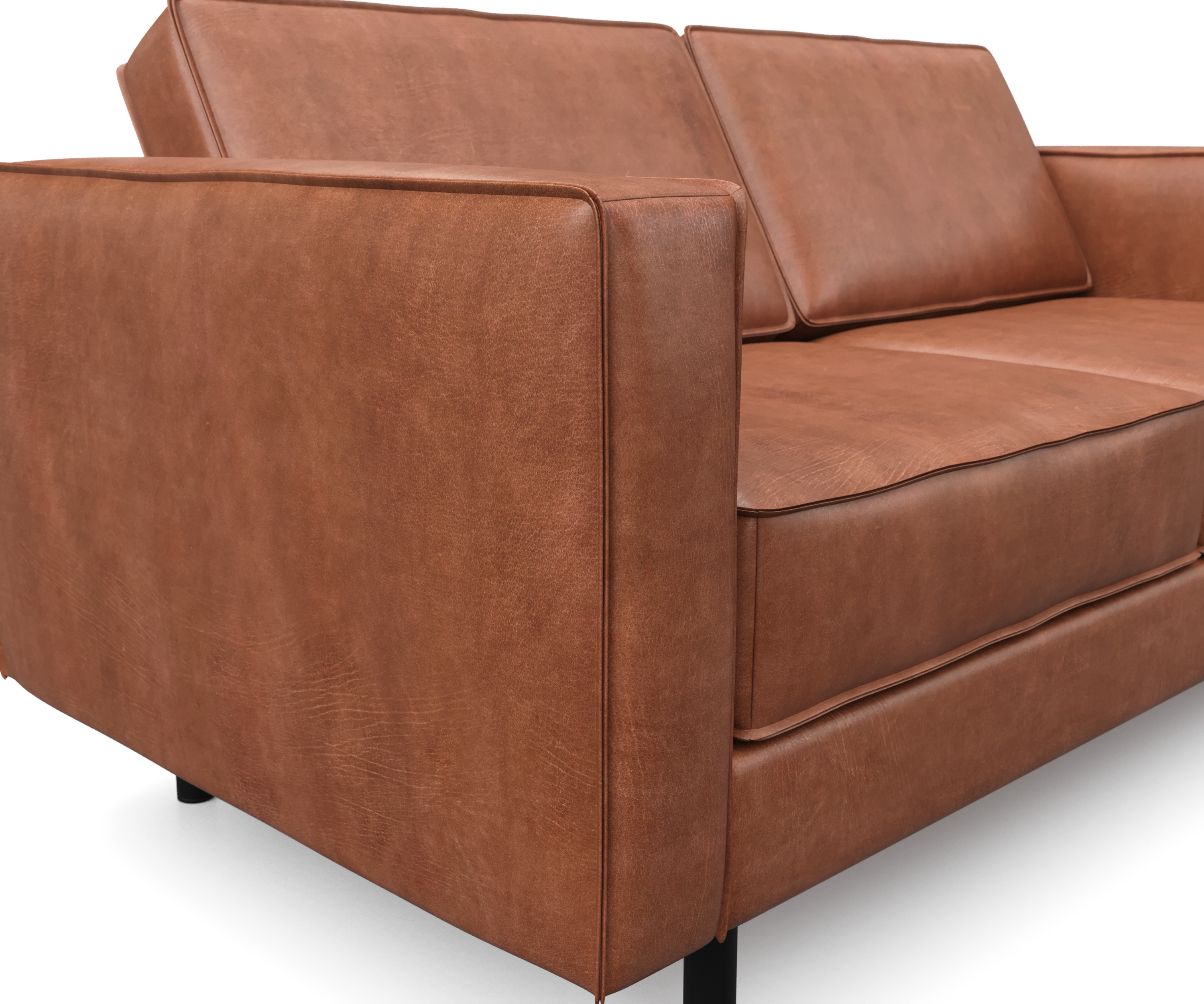 Sofa Leder DUKE 2-Sitzer braun