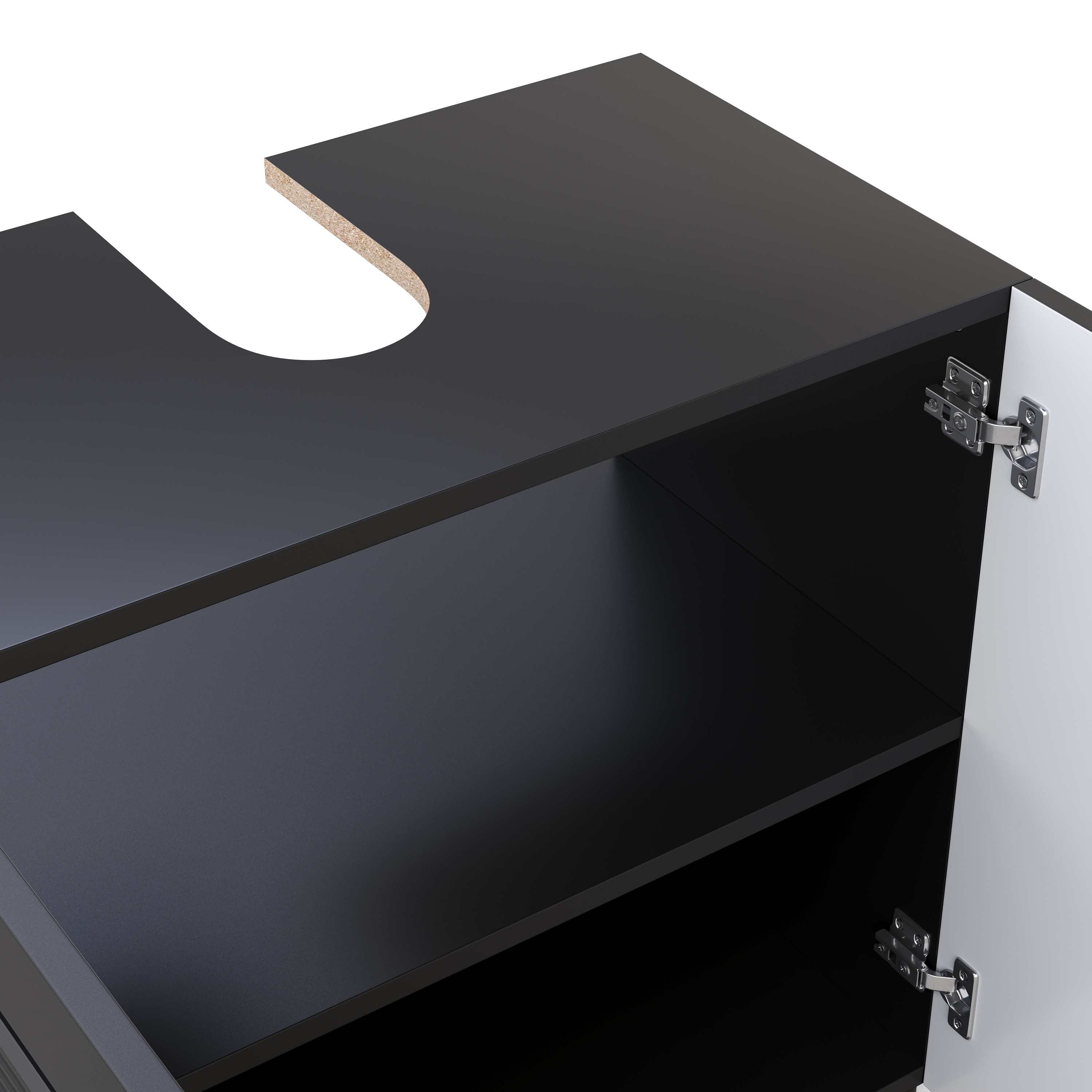 Waschbeckenunterschrank 60 x 34 x 56 cm schwarz