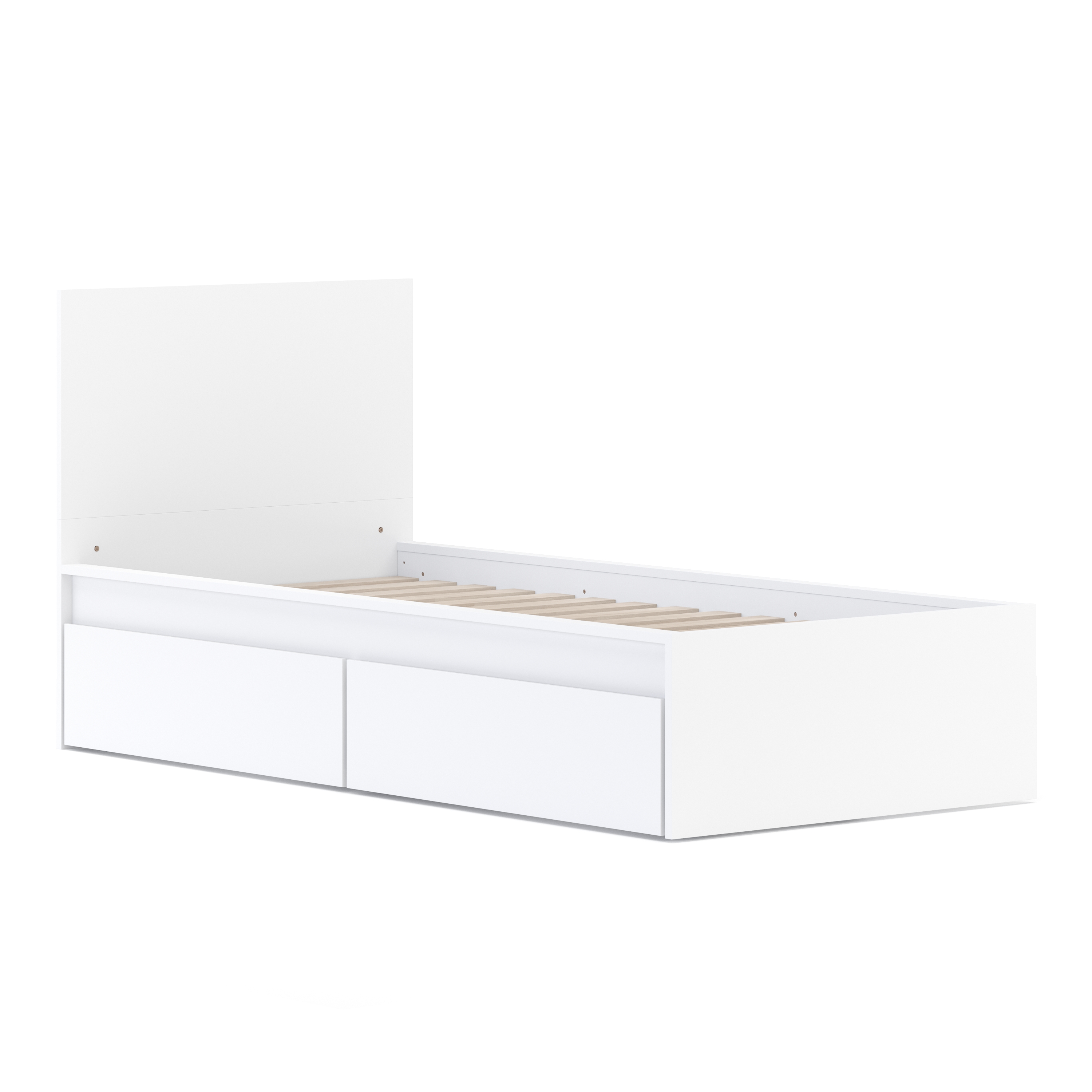 Bett mit 2 Schubladen RIGI 90 x 200 cm weiss