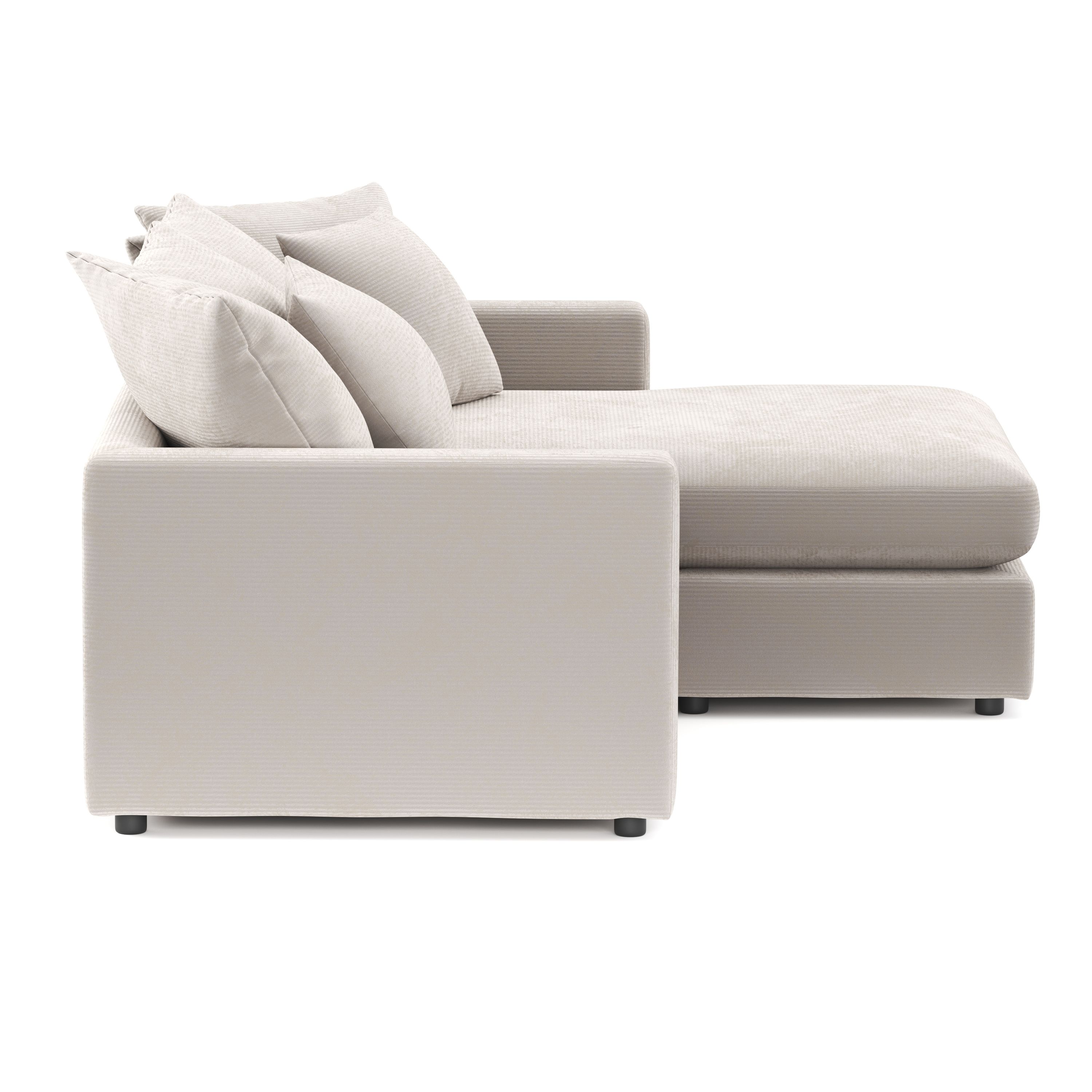 Ecksofa Cord ILONA creme