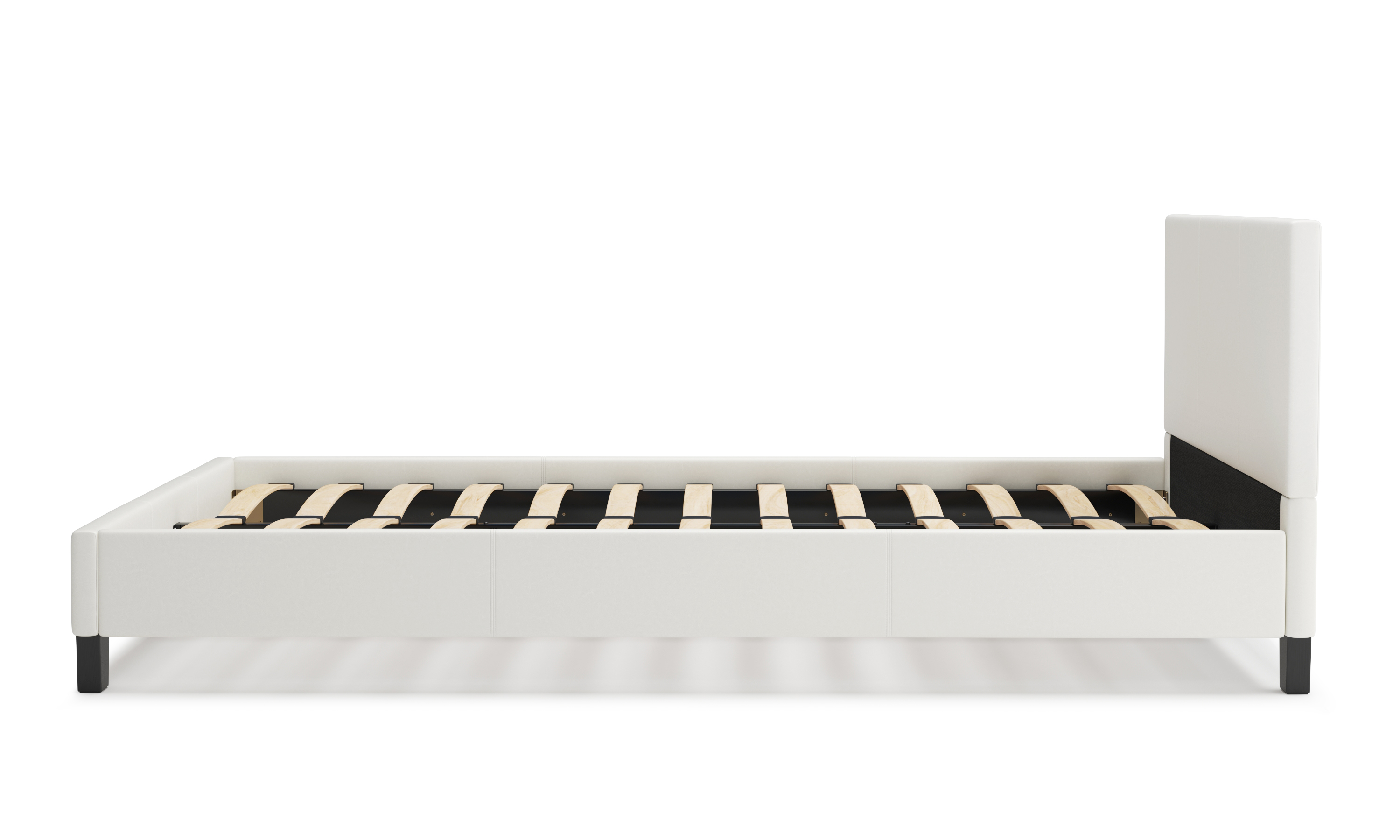 Lederbett DOZE 140 x 200 cm weiss