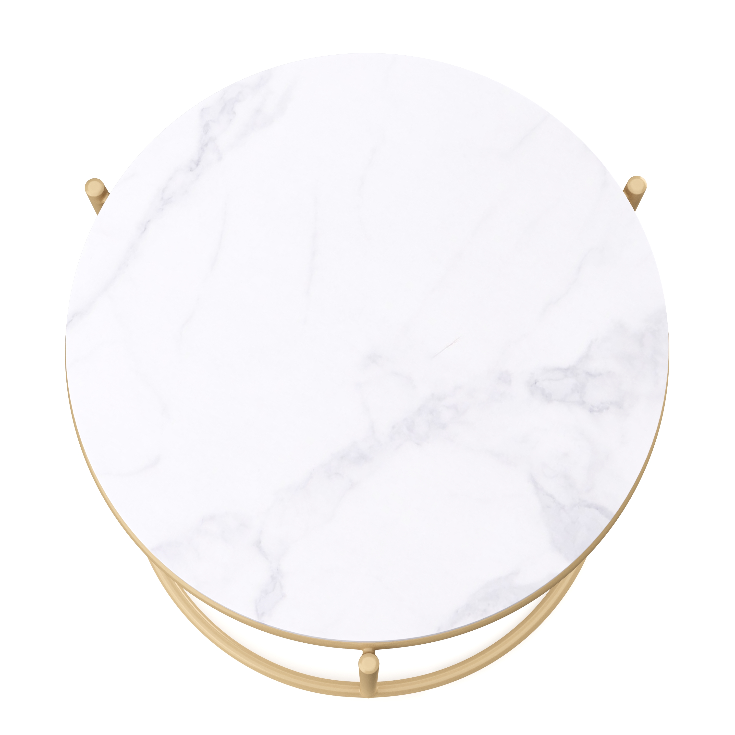 Beistelltisch ELMA rund weiss/gold