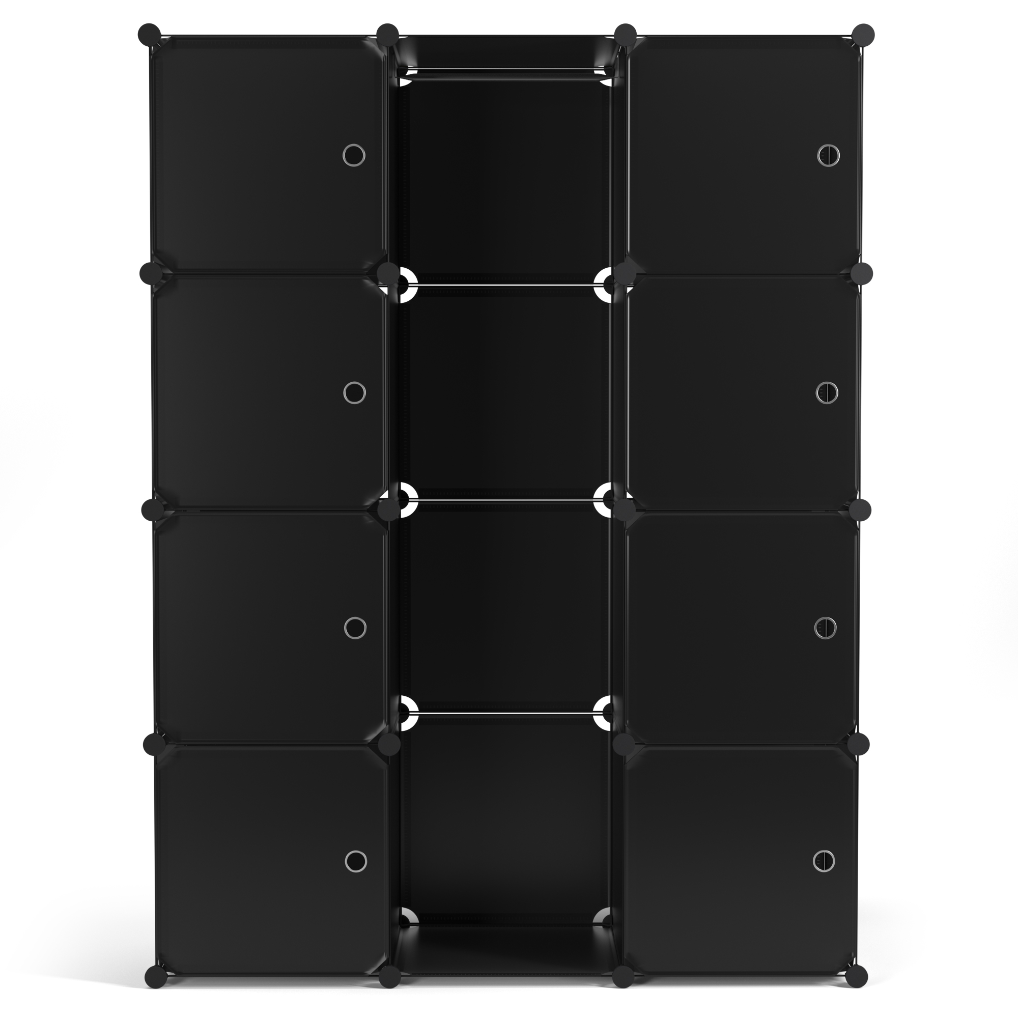 Kleiderschrank Steckregal schwarz 12 Boxen