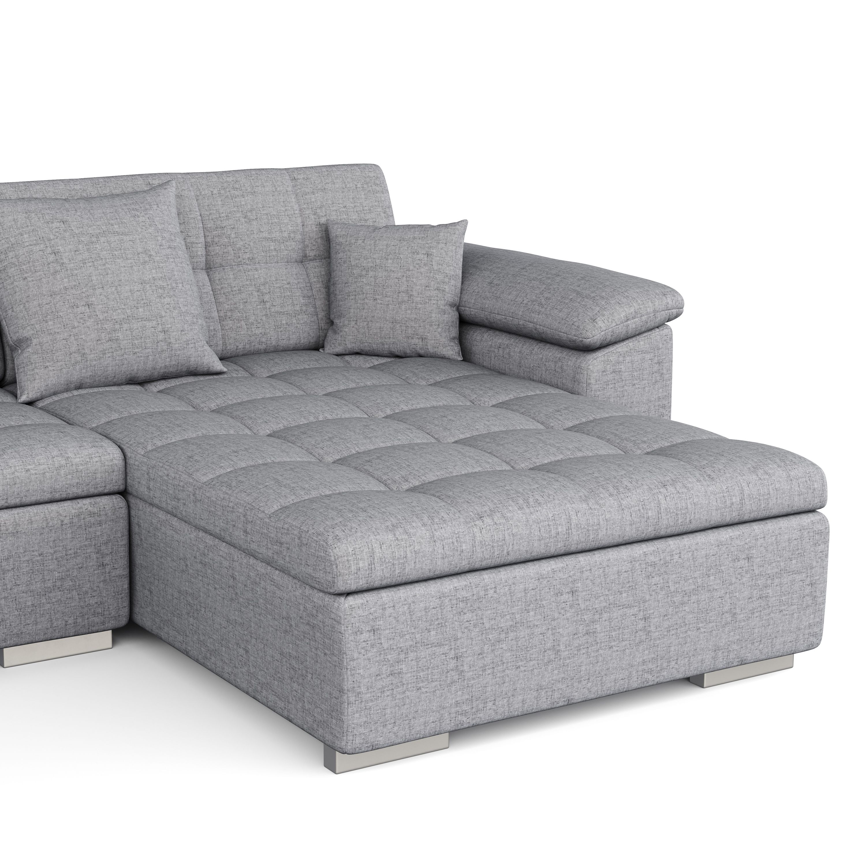 Ecksofa ARIA rechts grau