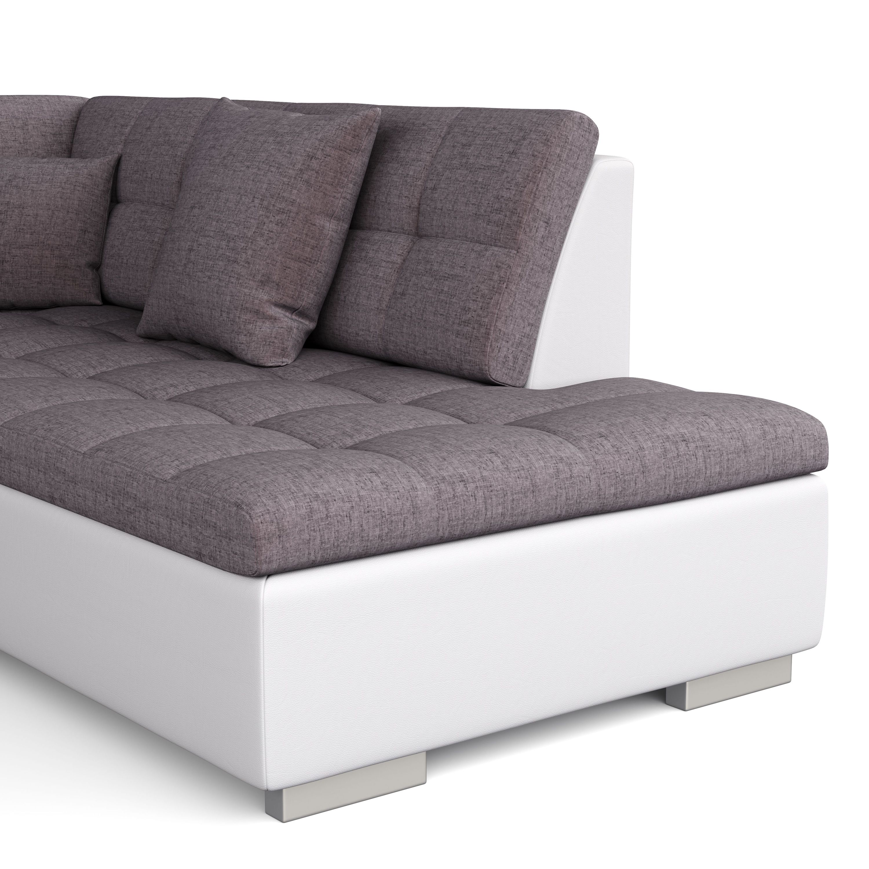 Ecksofa ARIA links taupe/weiss
