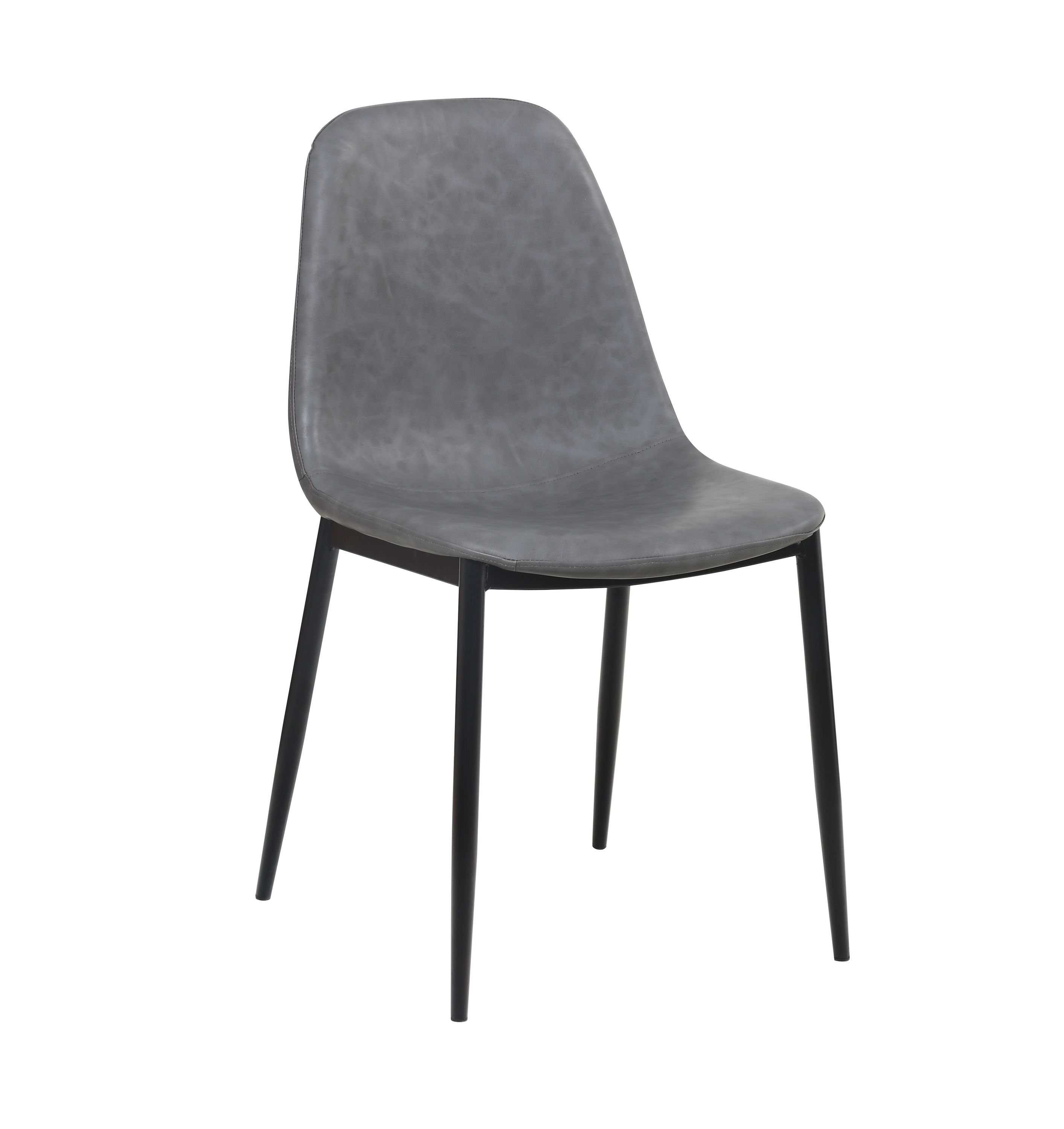 Esszimmerstuhl Leder CHAD 4er Set anthrazit