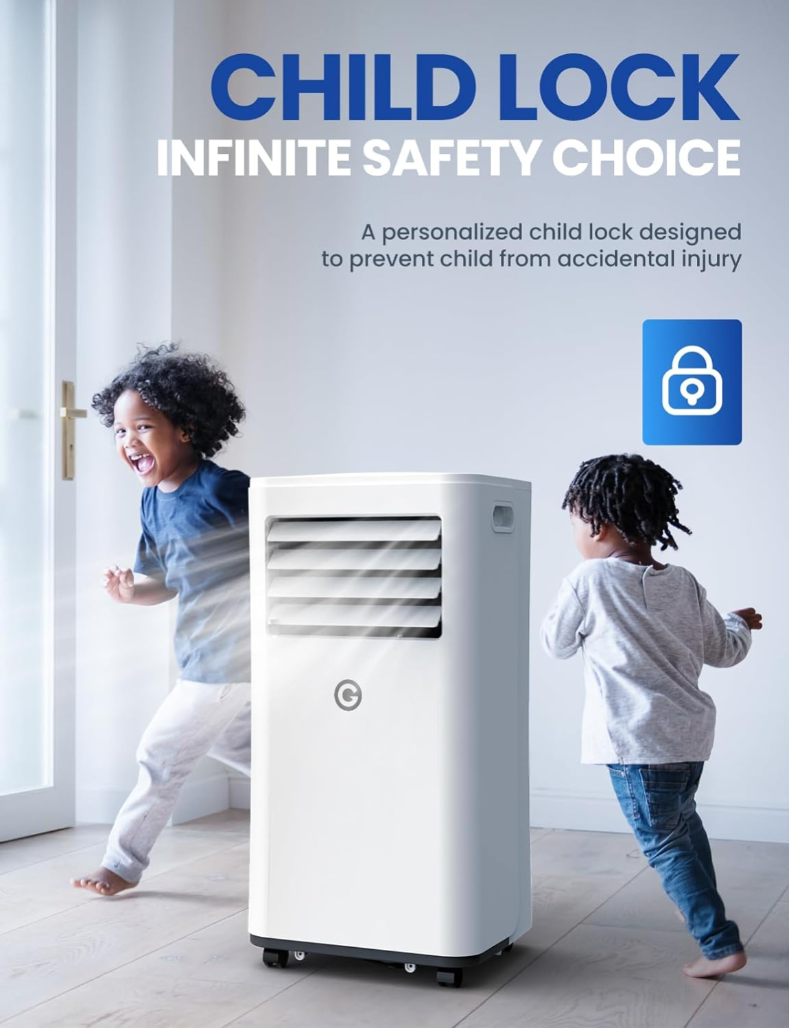 Air Conditioning Unit Portable Air Conditioner 9000 BTU 4-in-1 Dehumidifier, Cooling Fan with 2 Speeds, Digital Display & Remote Control, Window Kit, 24 Hour Timer for Room Up to 269sq.ft 1