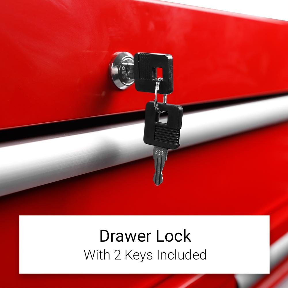 Daytona 655 Piece Mechanical Tool Set with 43 12 Drawer Red Roller Cabinet