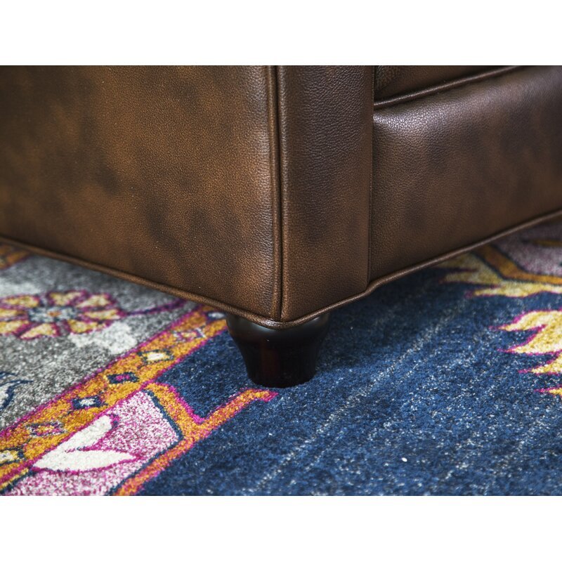 Owen 84” Genuine Leather Rolled Arm Chesterfield Sofa