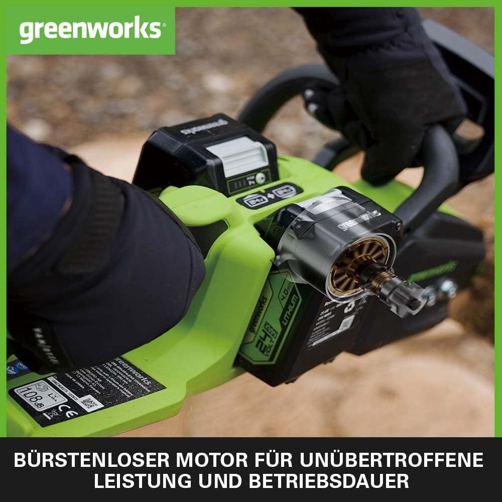 Greenworks 48 V (2 x 24 V) Battery Chainsaw with Brushless Motor GD24X2CS36K4X