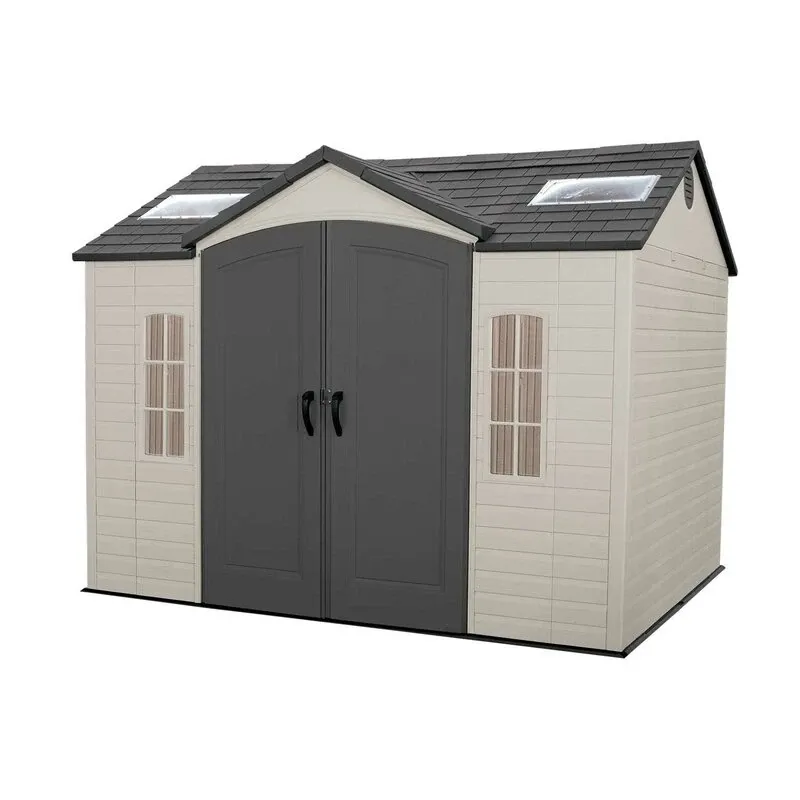 Side 10' wide x 8' deep plastic storage shed