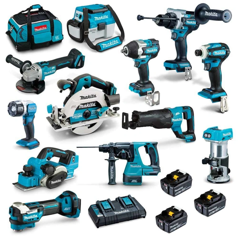 Makita 18V Brushless Cordless Power Tool Combo Kit – Professional 10-12 Piece Set with High-Capacity Li-ion Batteries (DLX1054GX1 / DLX1202TX1)