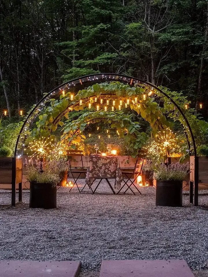 🔥8' X 2' x 4' Self-Watering Eco-Stained Elevated Planter Box+ Arch Trellis