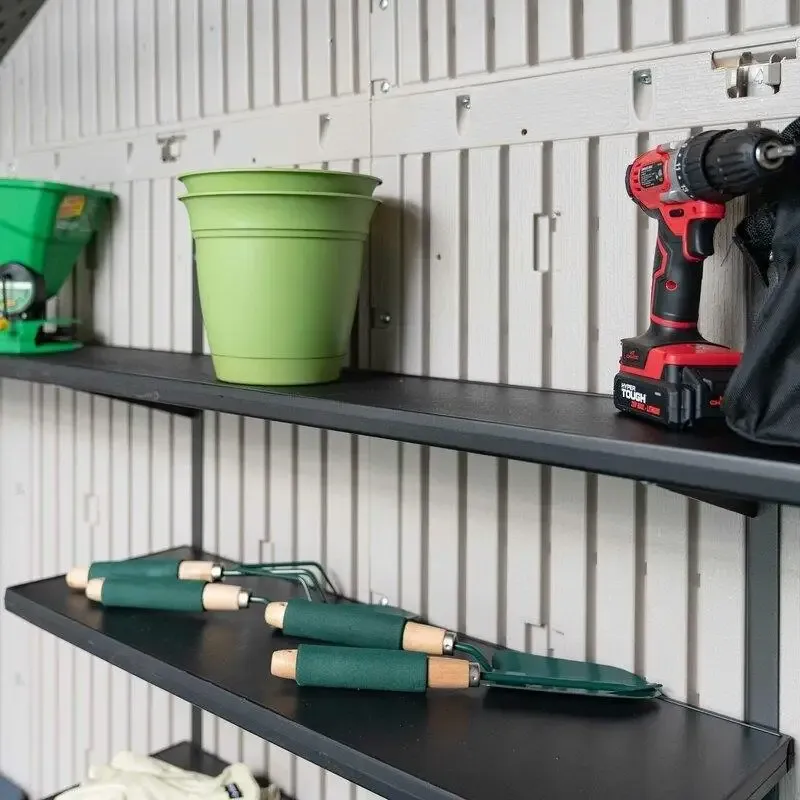 8' wide x 15' deep plastic storage shed