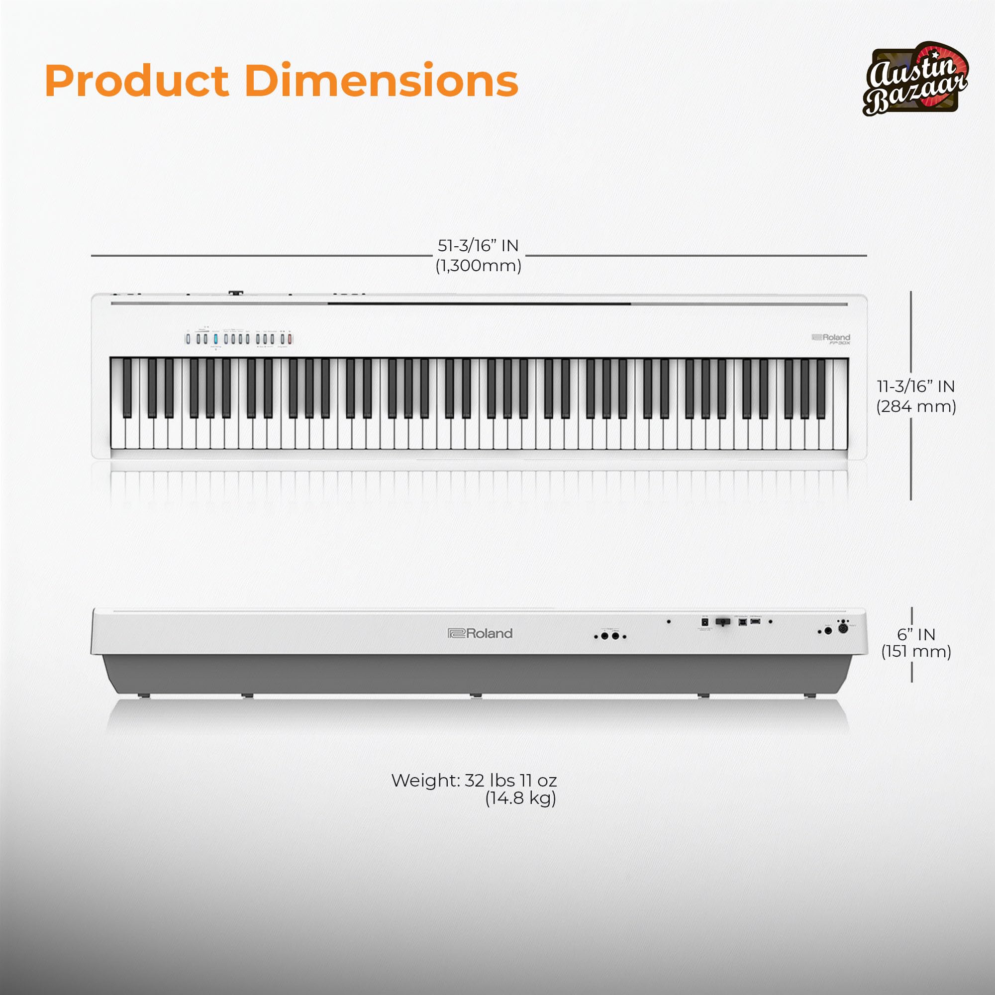 Roland FP-10 Digital Piano - Black Bundle with KSC-FP10 Stand, Bench, Sustain Pedal, Instructional Book, Online Lessons, Instructional DVD, and Austin Bazaar Polishing Cloth