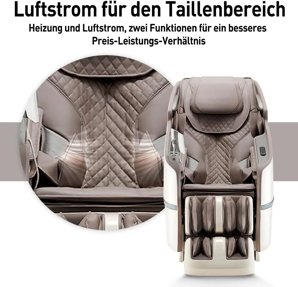 ROTAI Massage Chair. Full Body Zero Gravity SL Track Shiatsu Massage Chair with Heating. Bluetooth. Foot Roller. Calf Kneading Massage