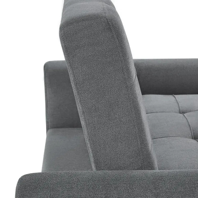 Serta Sabrina 73 Queen Rolled Arm Tufted Back Convertible Sleeper Sofa with Cushions (Dark Gray)