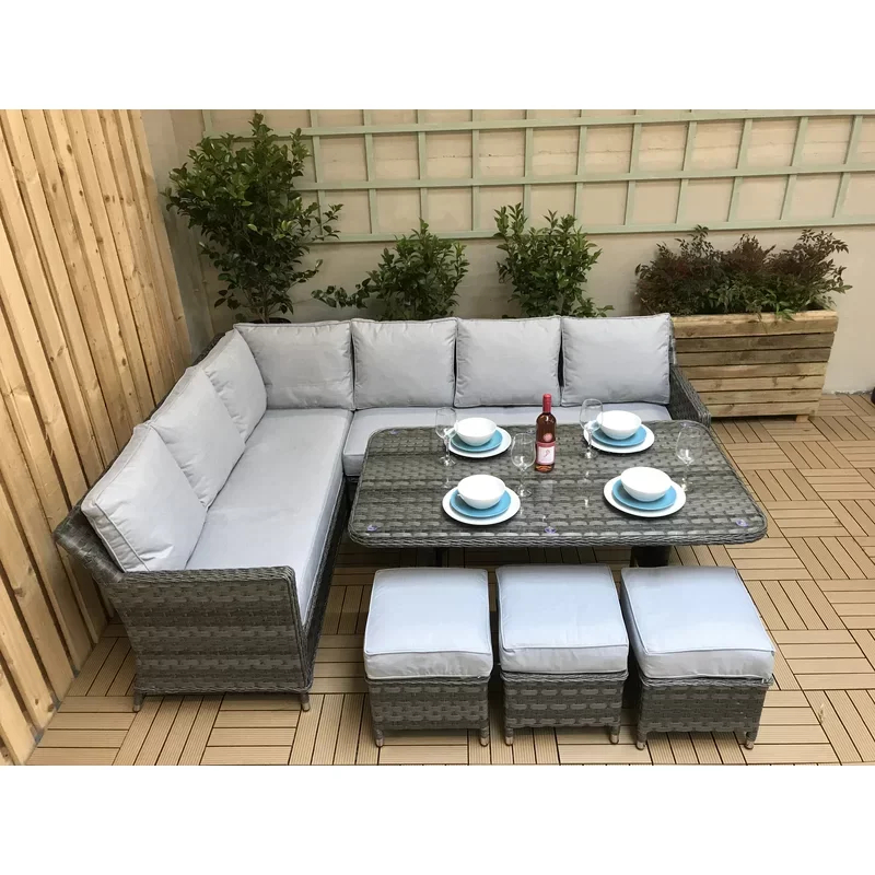 Auberta Wicker 9 - Person Garden Lounge Set