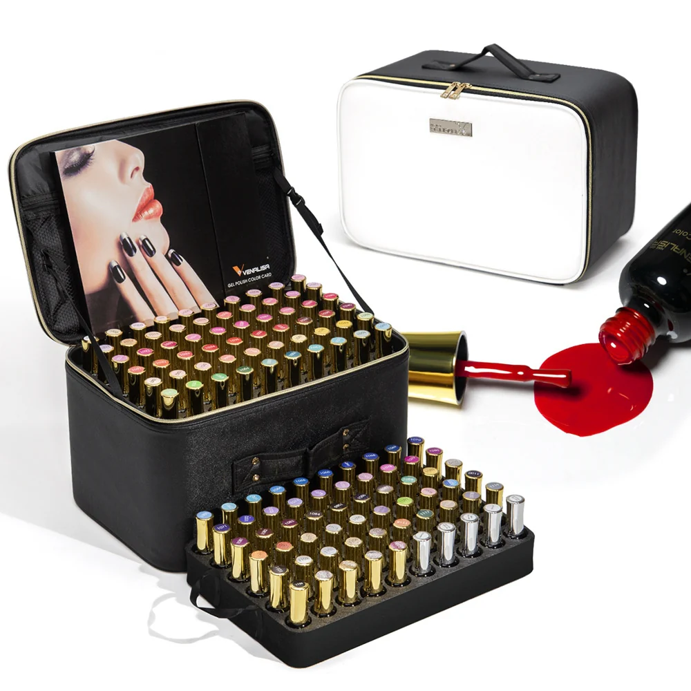 VENALISA 120 Pcs 12ML Gel Nail Polish Set with Base and Top Coat, Gel Polish Kit White Black Pink Blue Colors Soak Off UV LED Nail Gel Polish Sets Nail Art Starter Manicure Salon