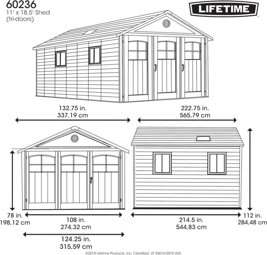 Lifespan 11 x 18.5 feet. Outdoor Storage Shed, 11 x 18.5, Desert Sand