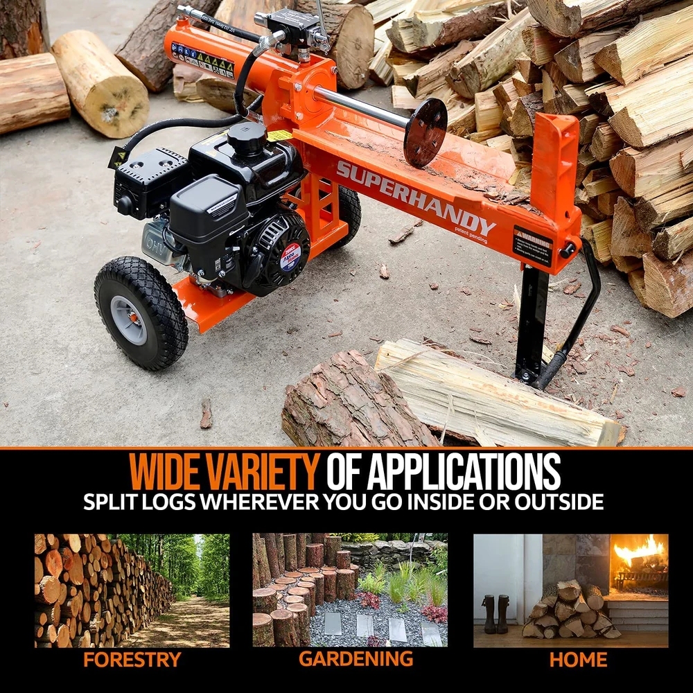 Super Handy GUO077 Portable 20 Ton Gas Powered Log Splitter