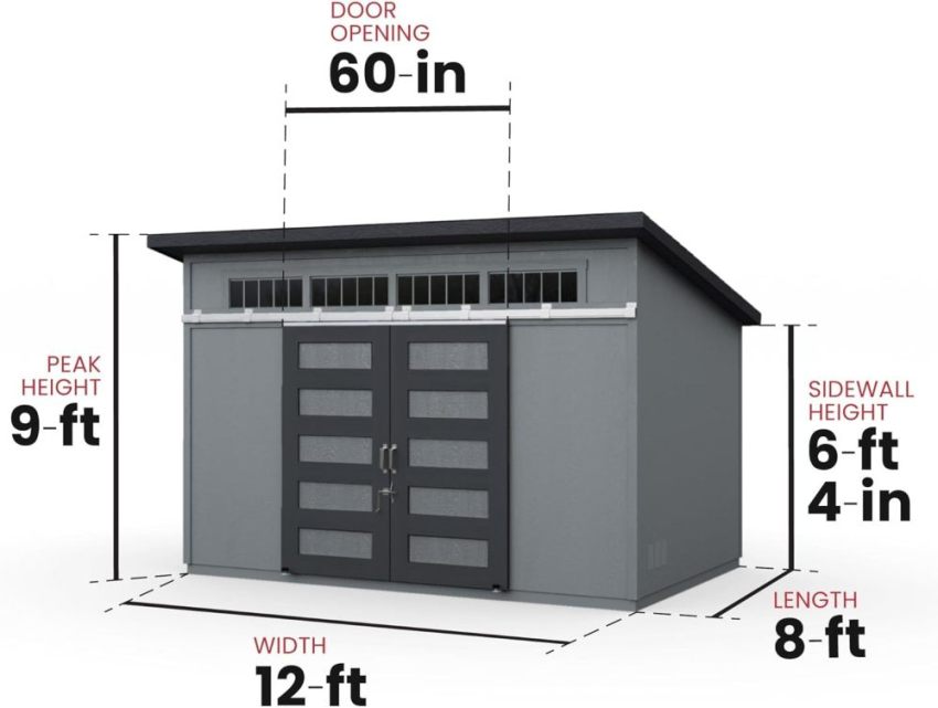 Handy Home Products Palisade 12x8 DIY Wooden Storage Shed (With Floor)